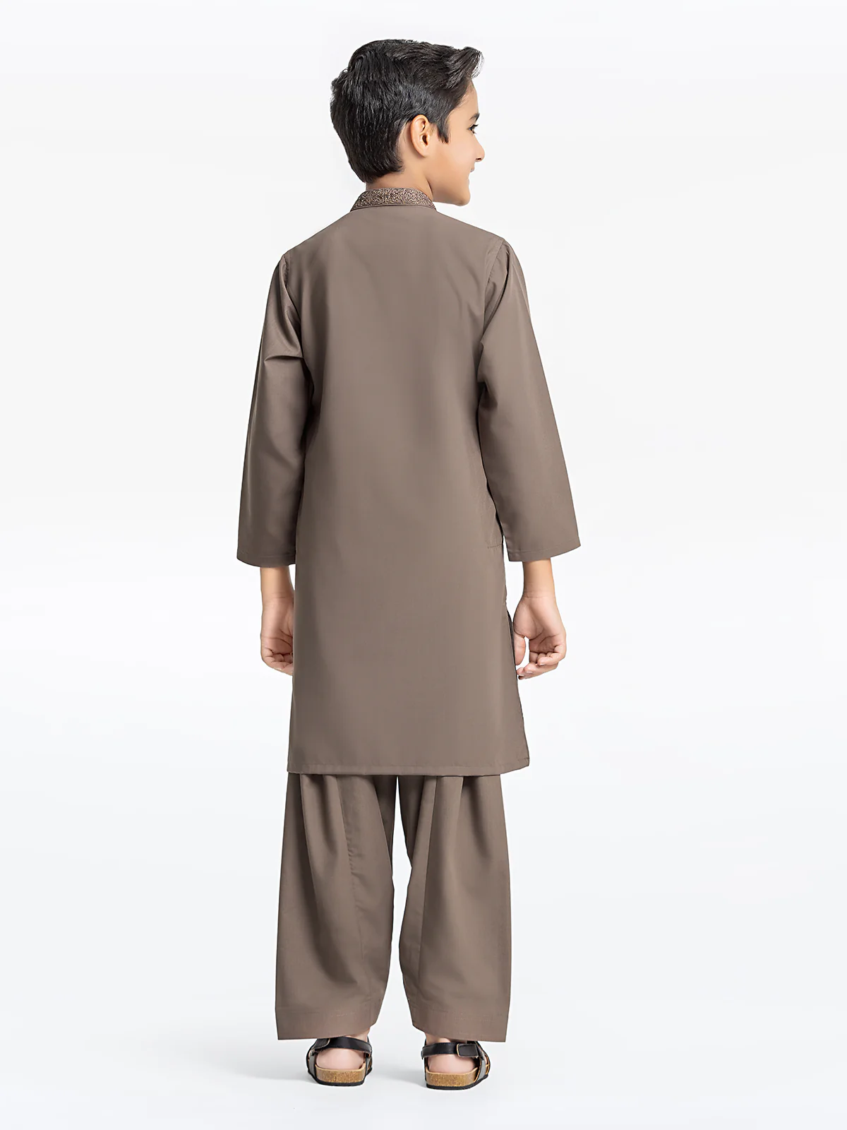 Boy's Coffee Kurta Shalwar - EBTKS24-3968 - Image 4