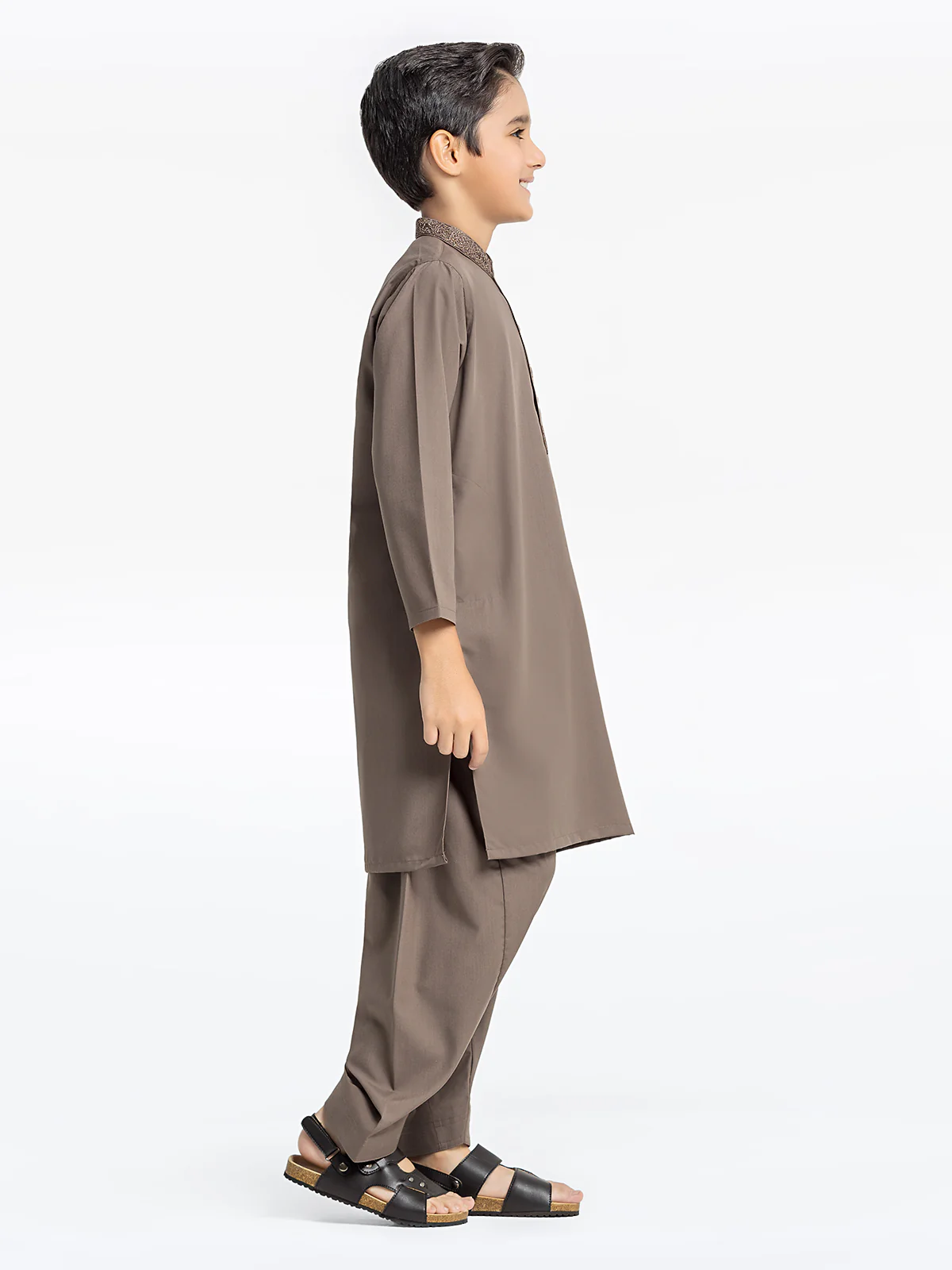 Boy's Coffee Kurta Shalwar - EBTKS24-3968 - Image 5