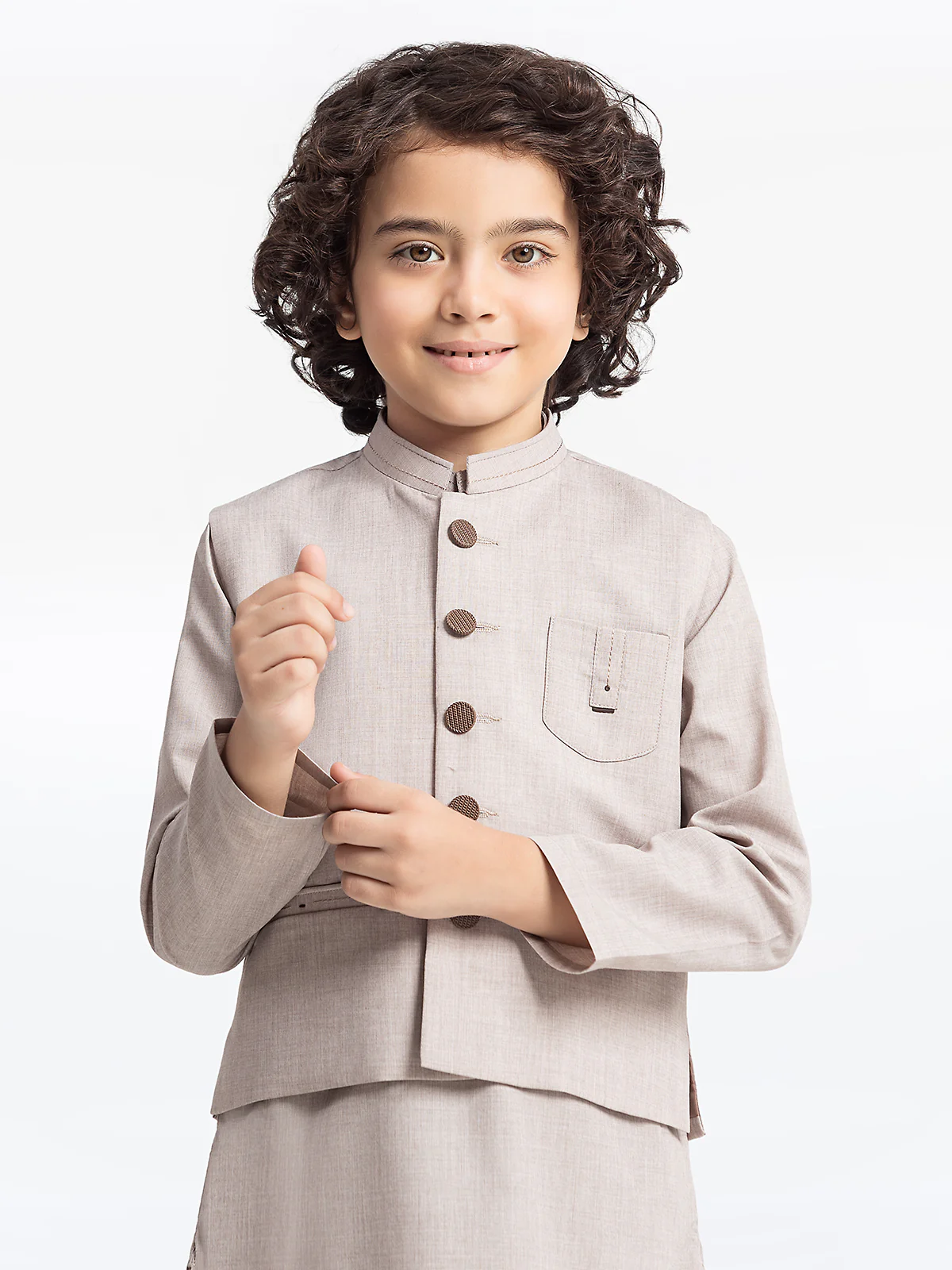 Boy's Coffee Waist Coat Suit - EBTWCS24-25191 - Image 2
