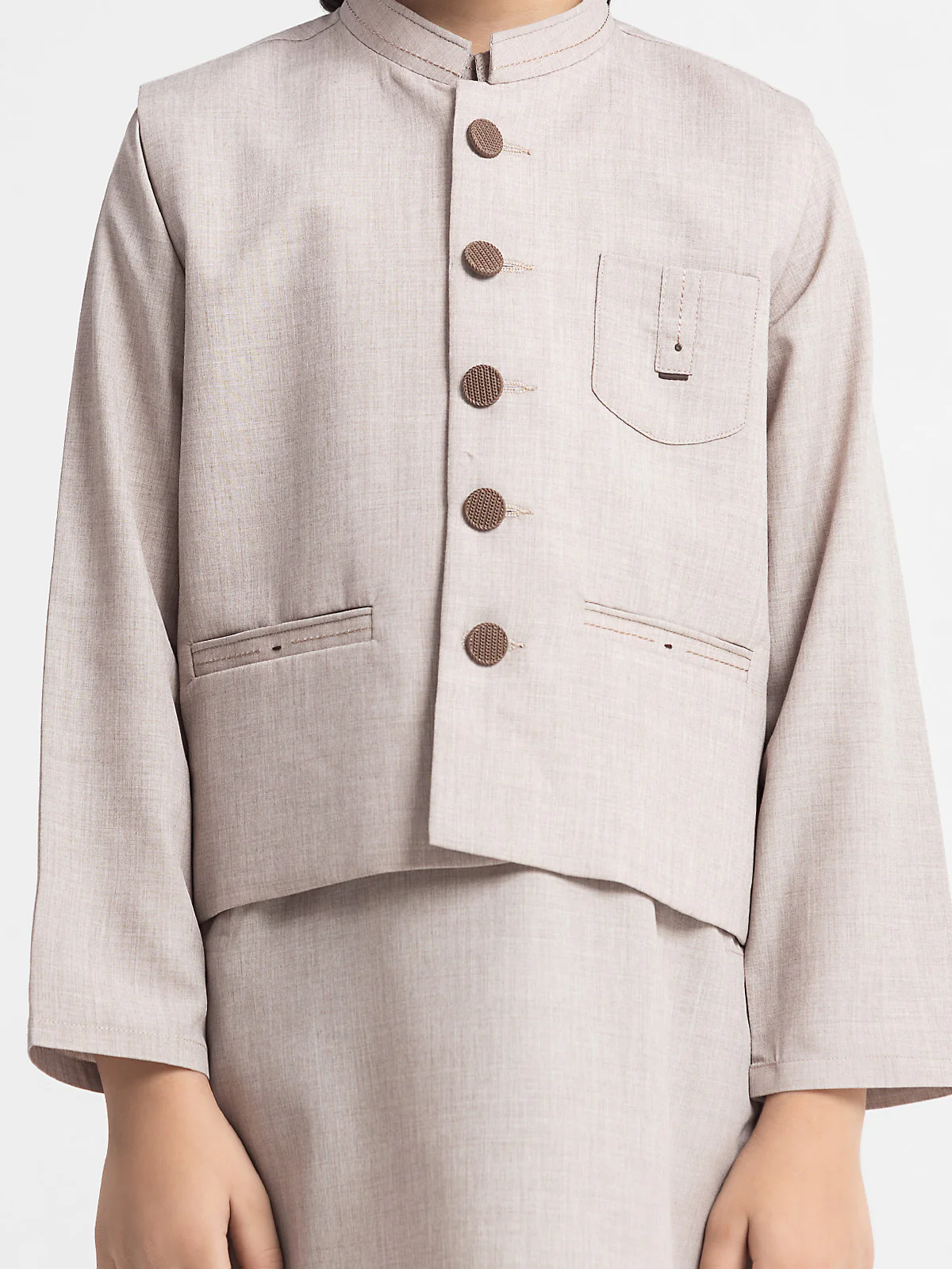 Boy's Coffee Waist Coat Suit - EBTWCS24-25191 - Image 3