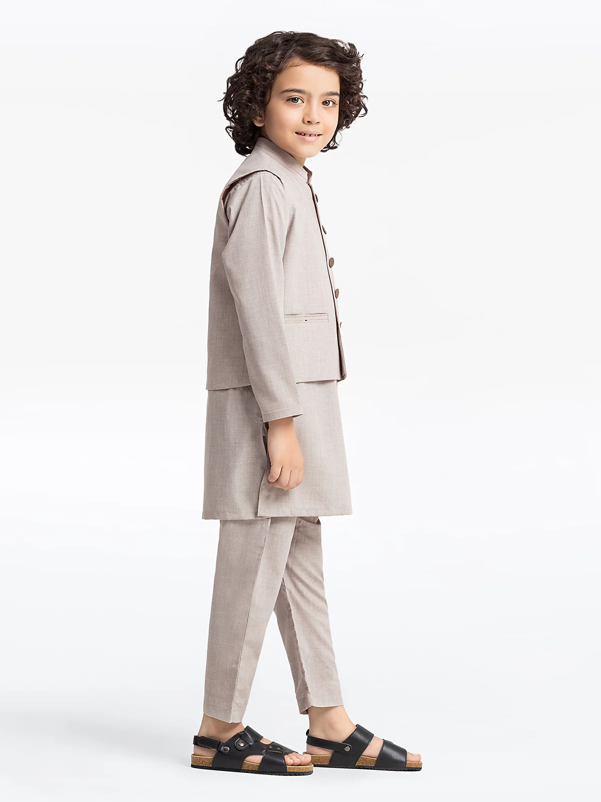 Boy's Coffee Waist Coat Suit - EBTWCS24-25191 - Image 4