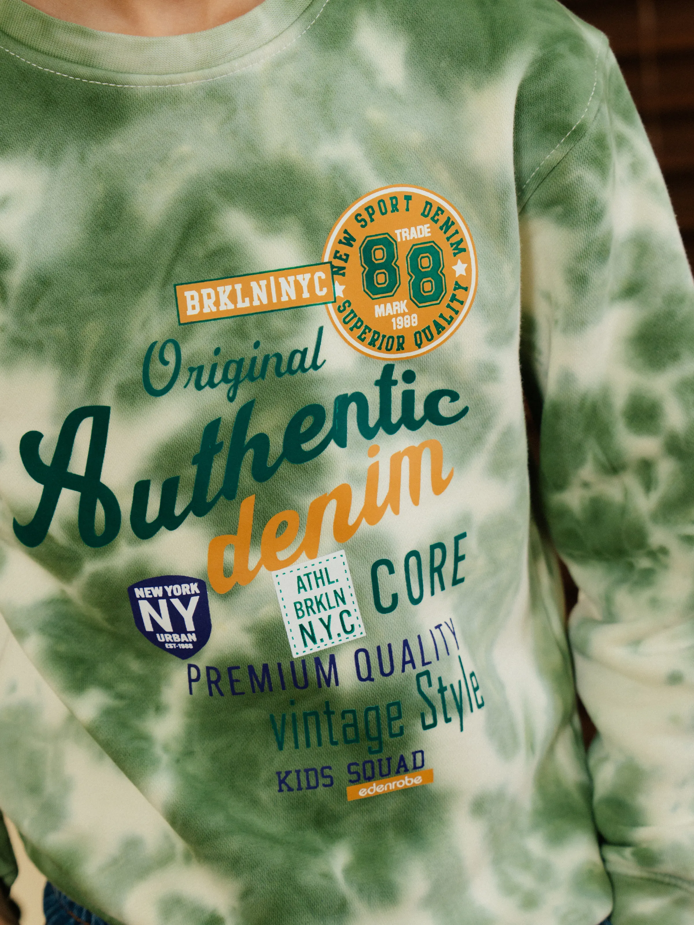 Boy's Cream & Green Sweatshirt - EBTSS24-006 - Image 3
