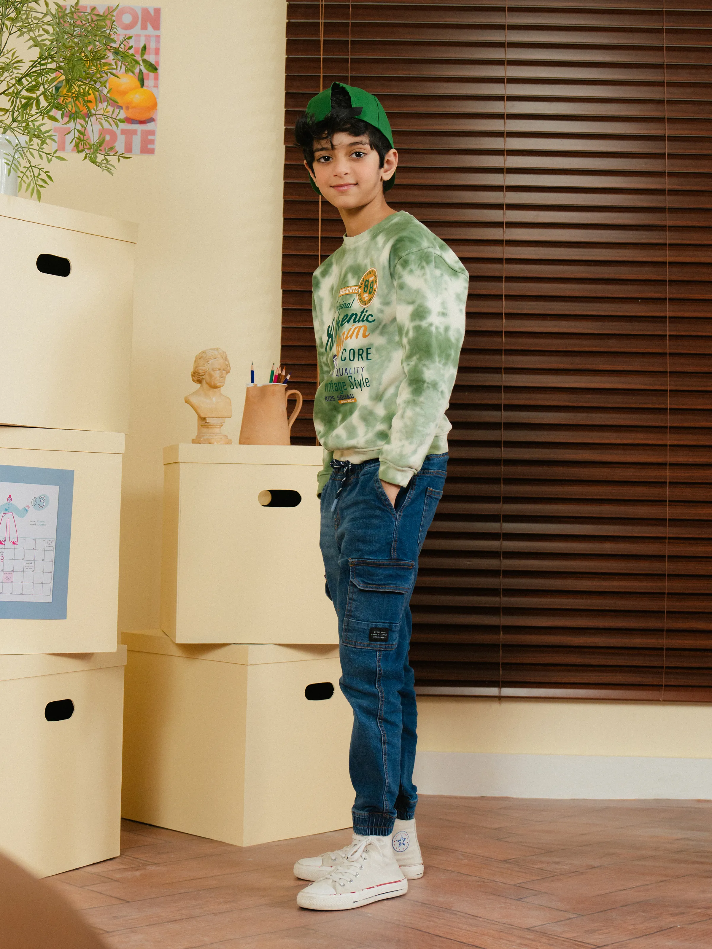 Boy's Cream & Green Sweatshirt - EBTSS24-006 - Image 4