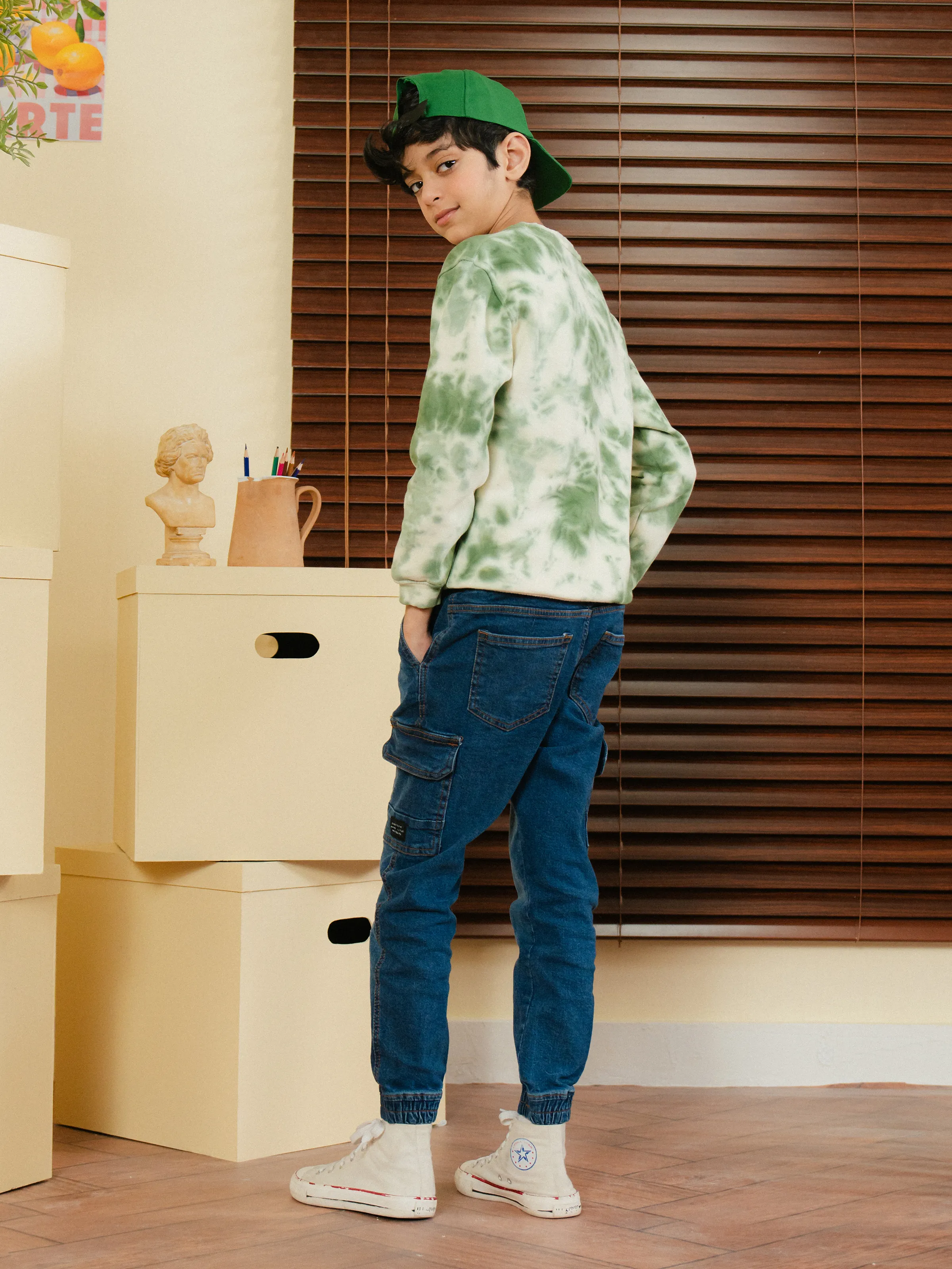 Boy's Cream & Green Sweatshirt - EBTSS24-006 - Image 5