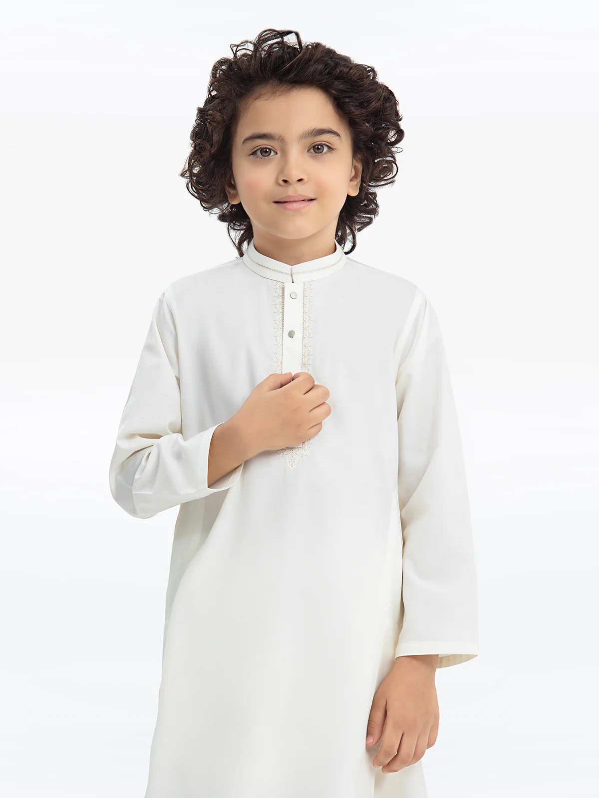 Boy's Cream Kurta Pajama - EBTKP24-002 - Image 2