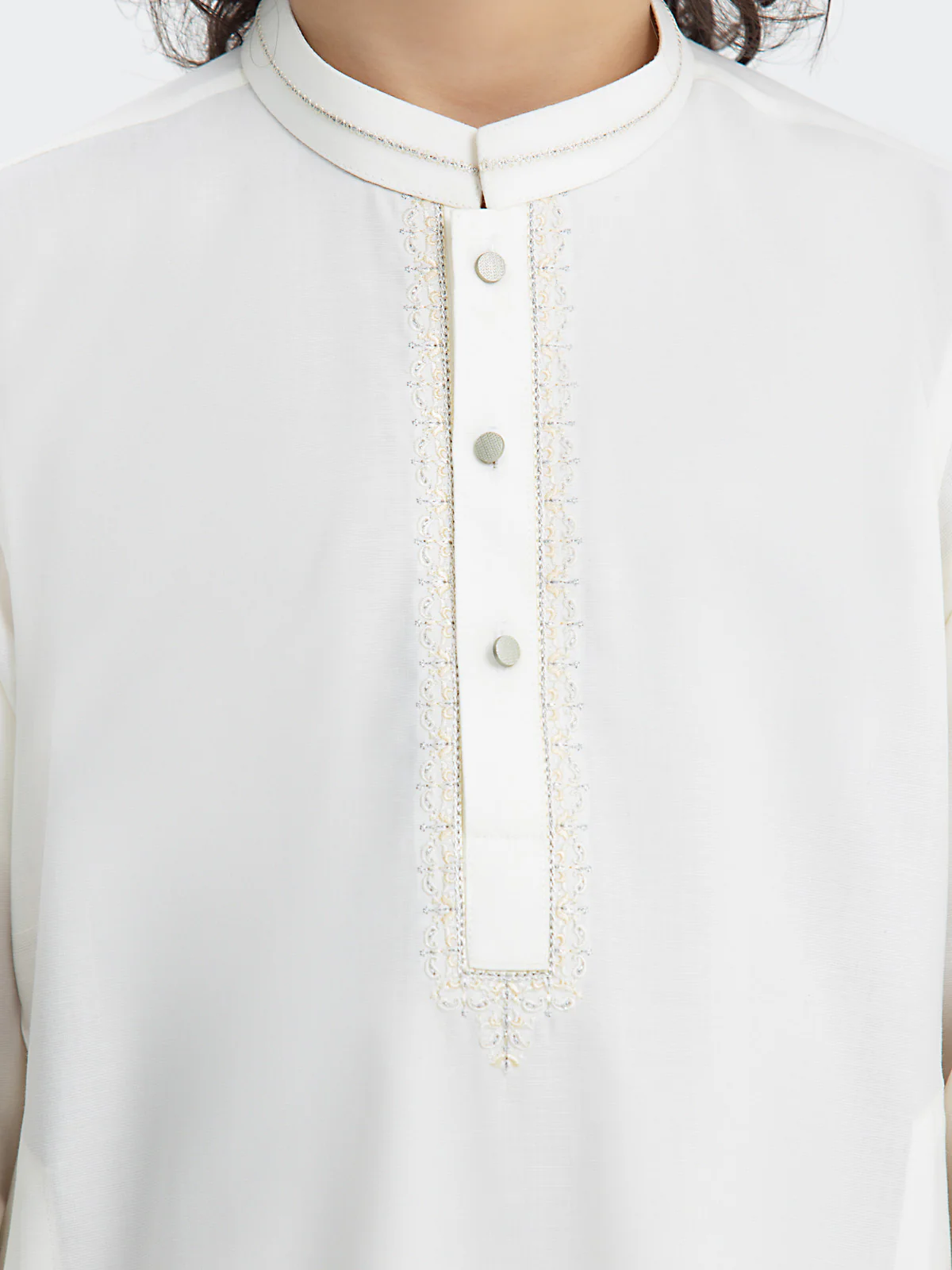 Boy's Cream Kurta Pajama - EBTKP24-002 - Image 3