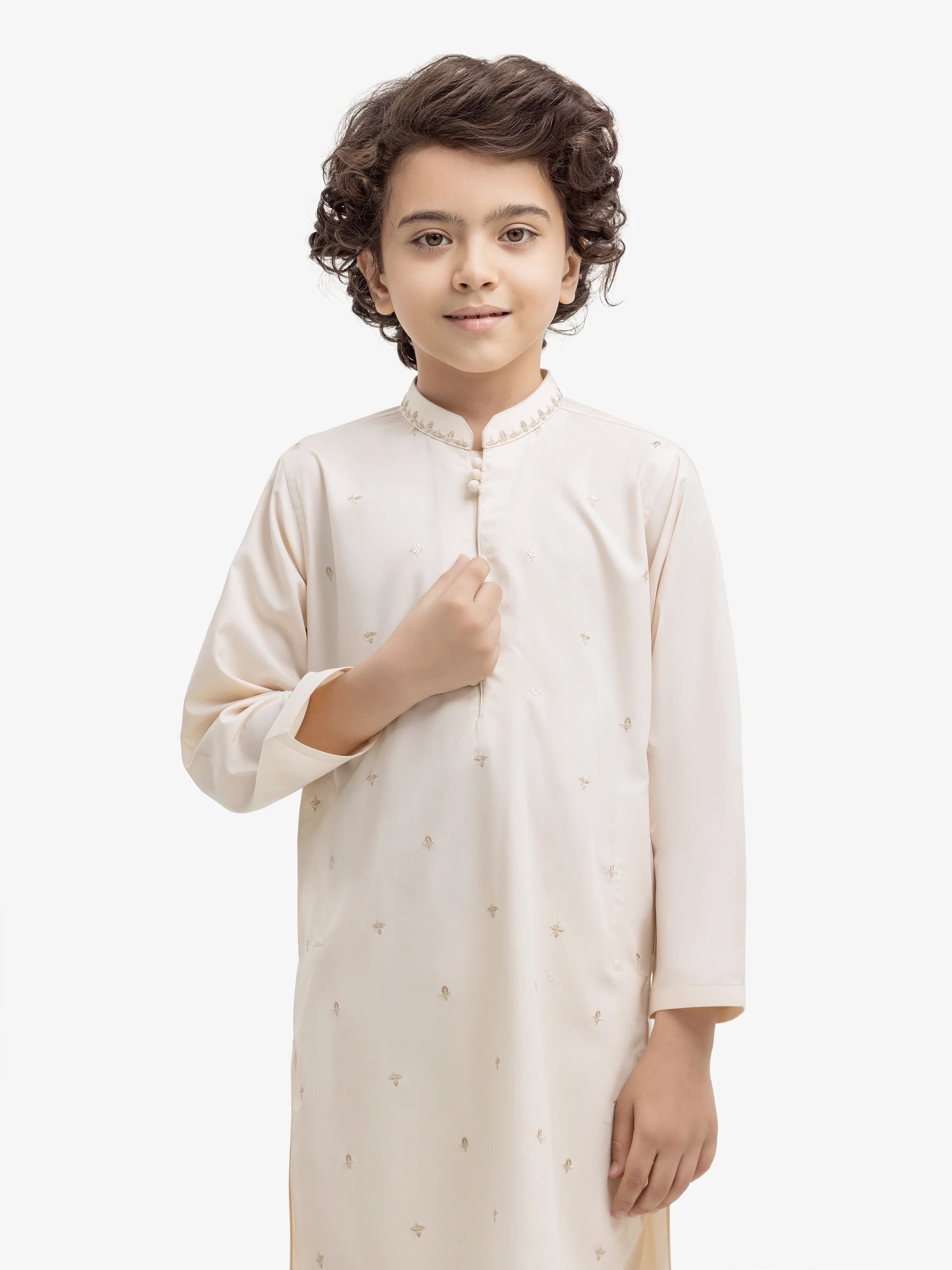 Boy's Cream Kurta Pajama - EBTKP5-015 - Image 2