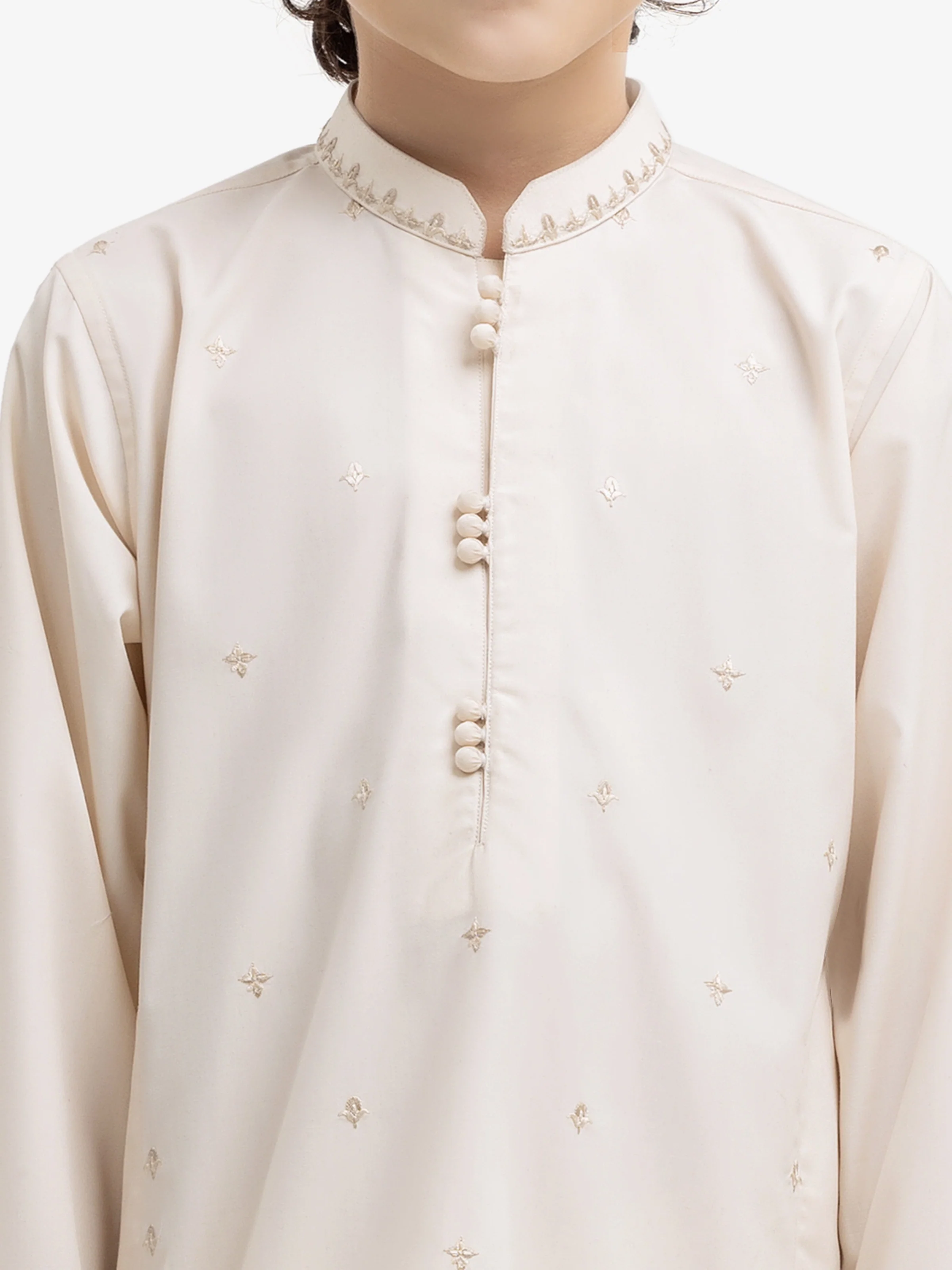 Boy's Cream Kurta Pajama - EBTKP5-015 - Image 3