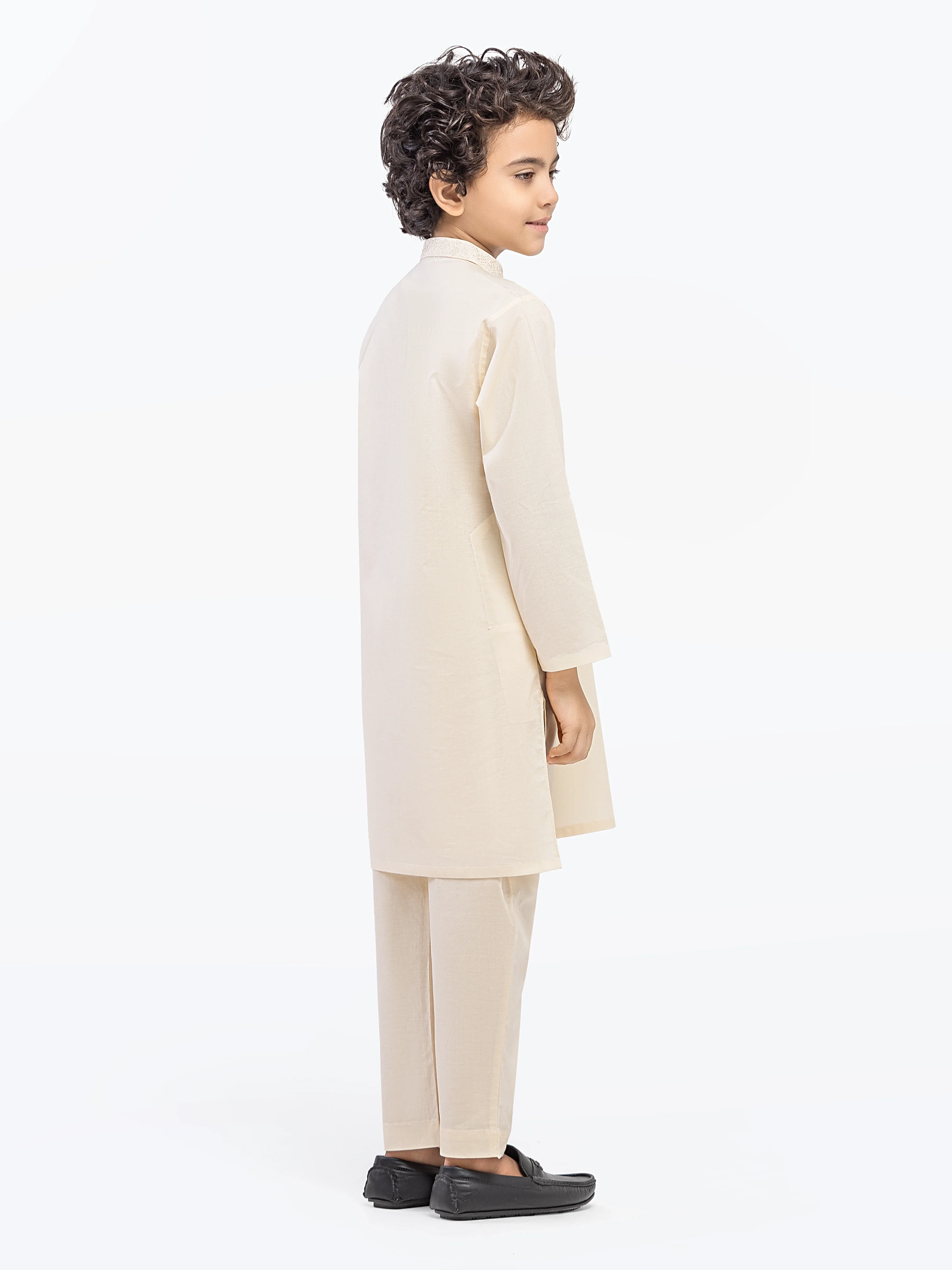 Boy's Cream Kurta Pajama - EBTKP5-022 - Image 5