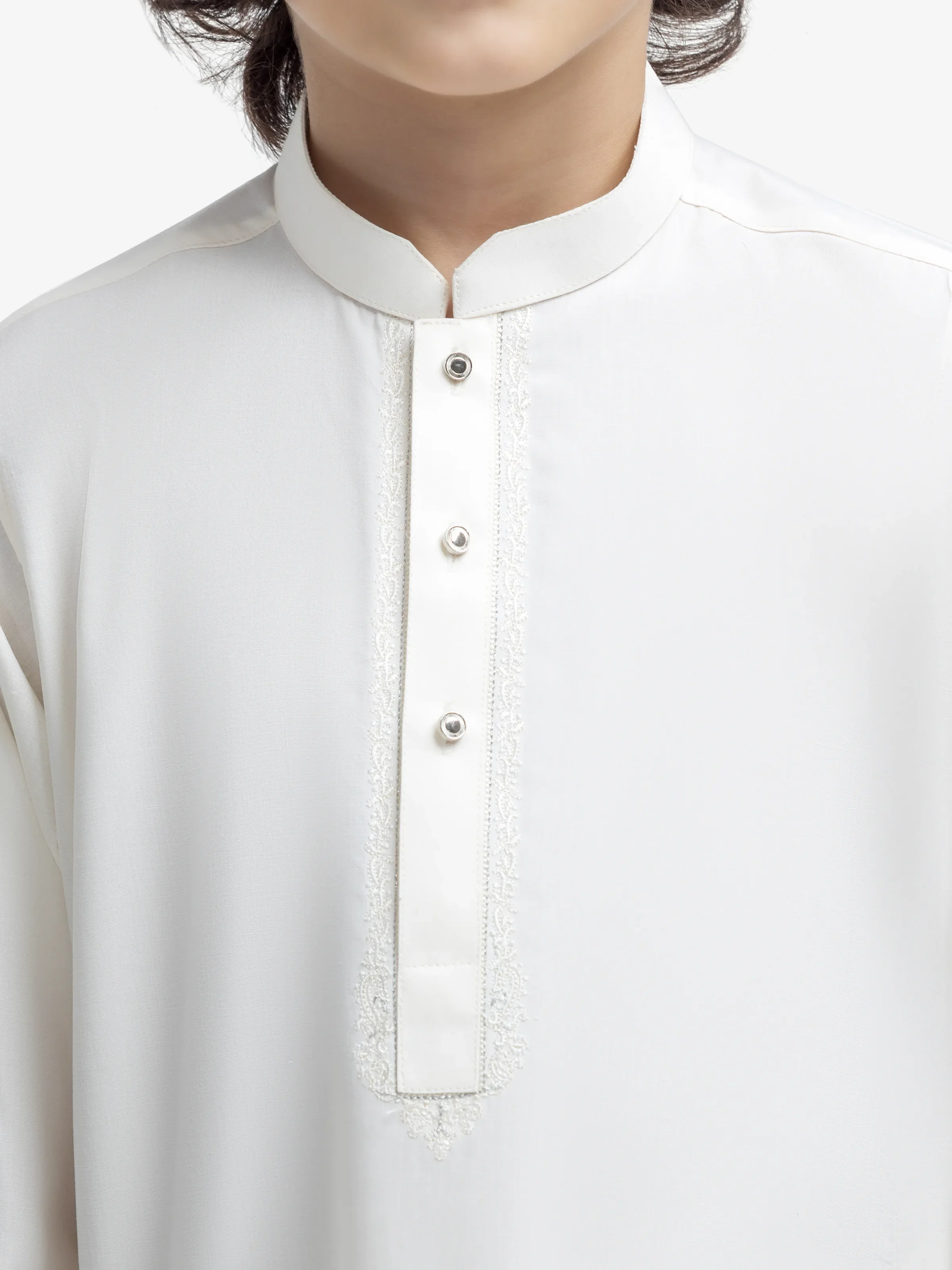 Boy's Cream Kurta Shalwar - EBTKS25-4005 - Image 3