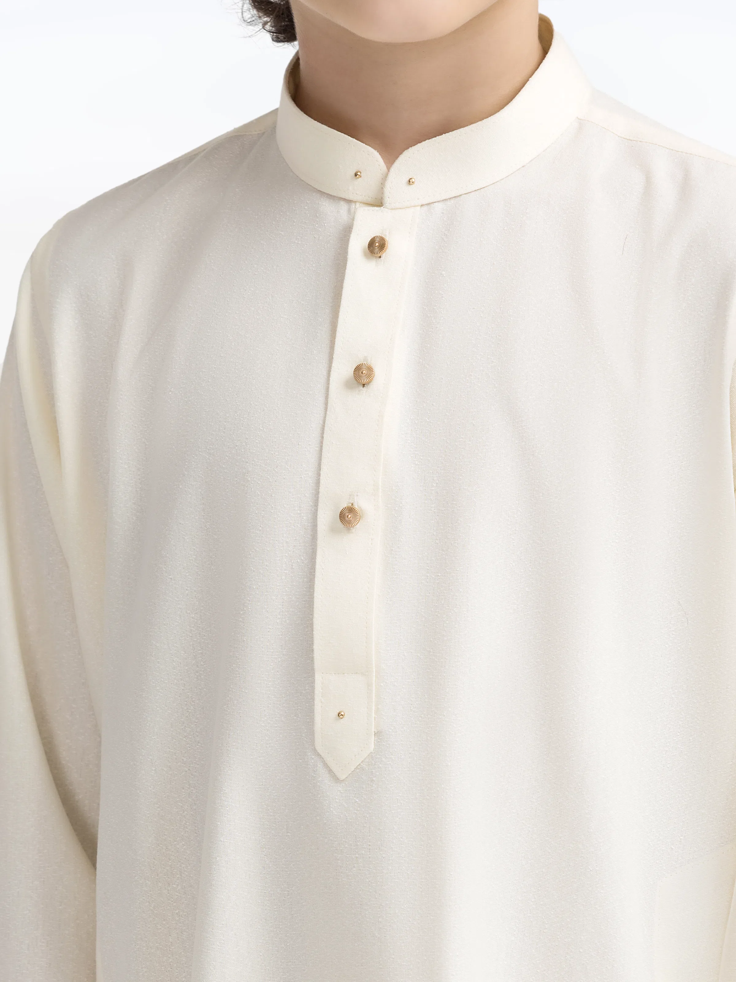 Boy's Cream Kurta Shalwar - EBTKS5-4038 - Image 3