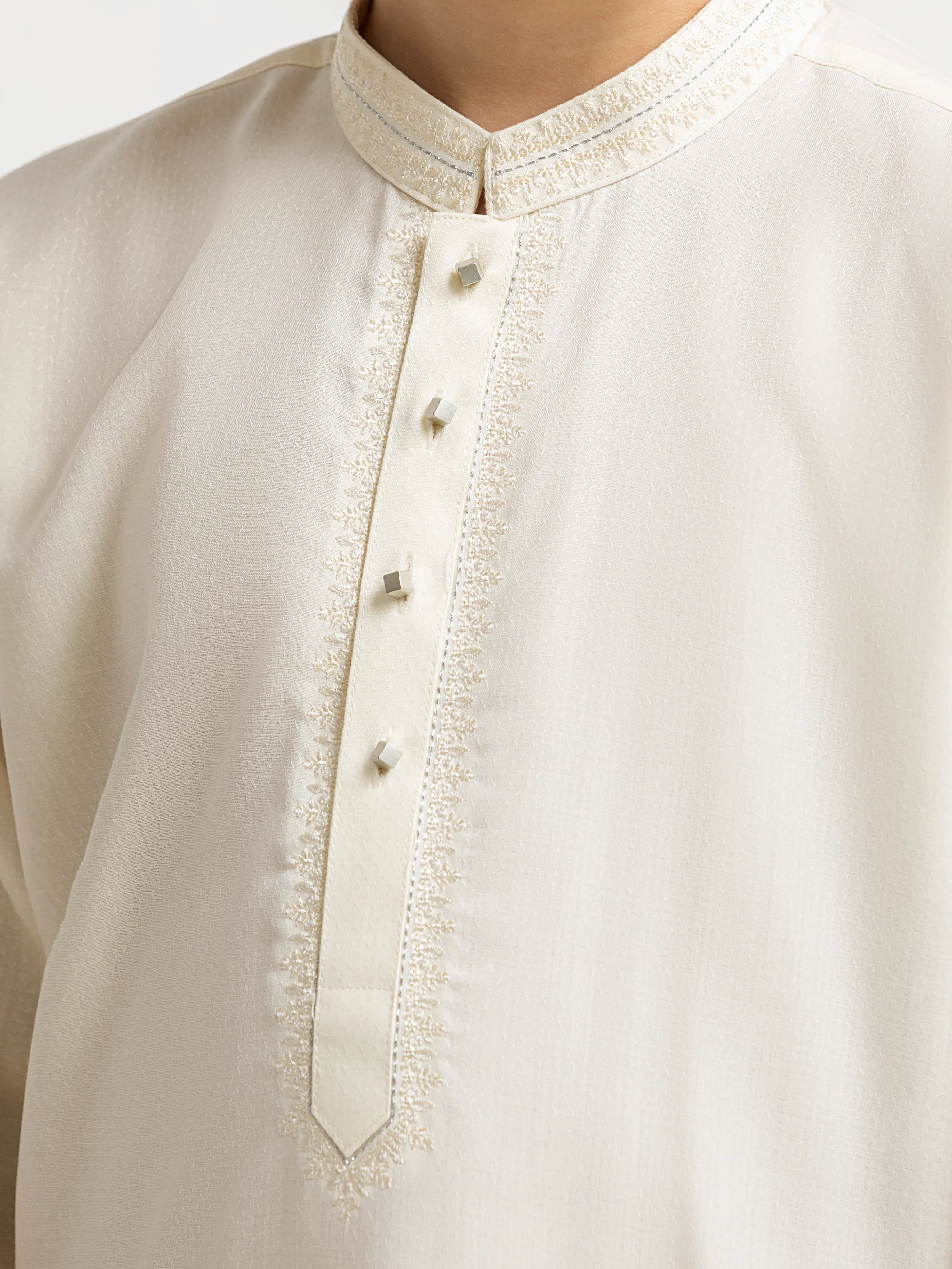 Boy's Cream Kurta Shalwar - EBTKS6-4088 - Image 3