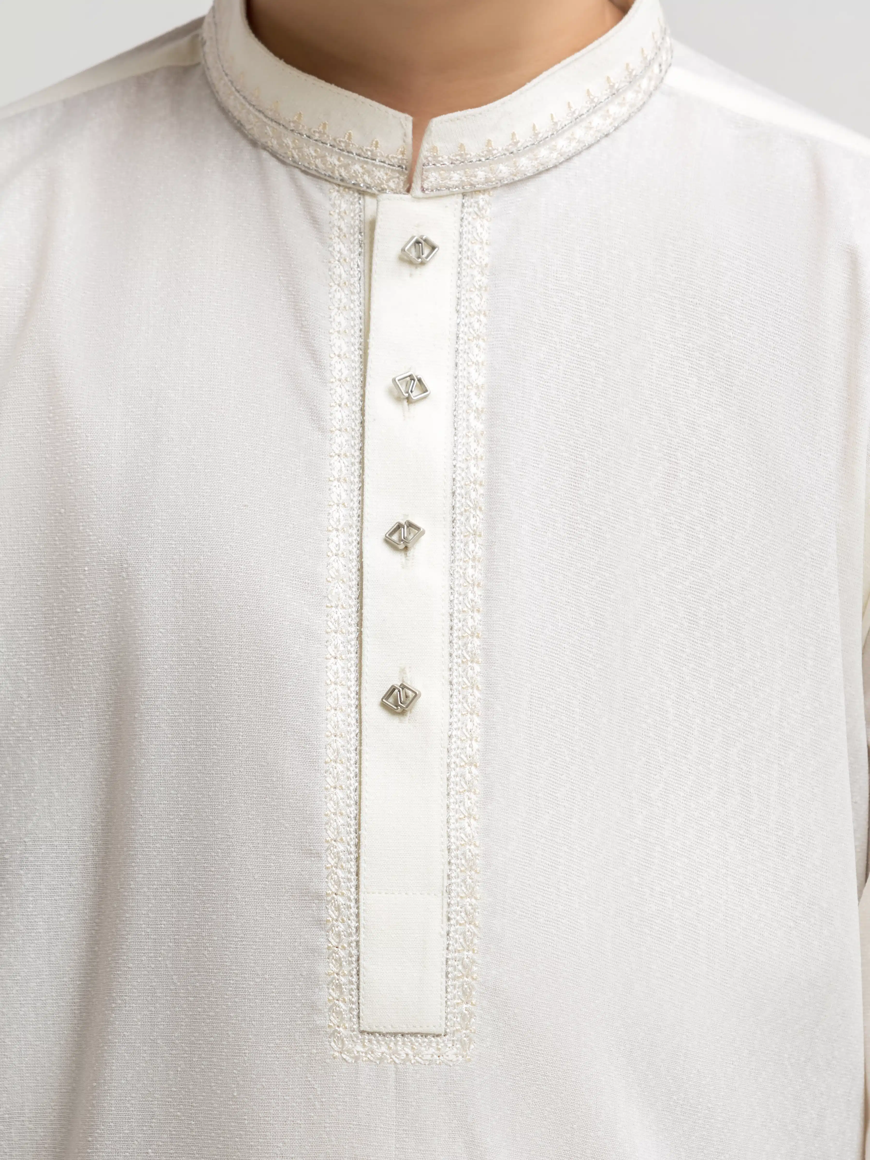 Boy's Cream Kurta Shalwar - EBTKS6-4093 - Image 3