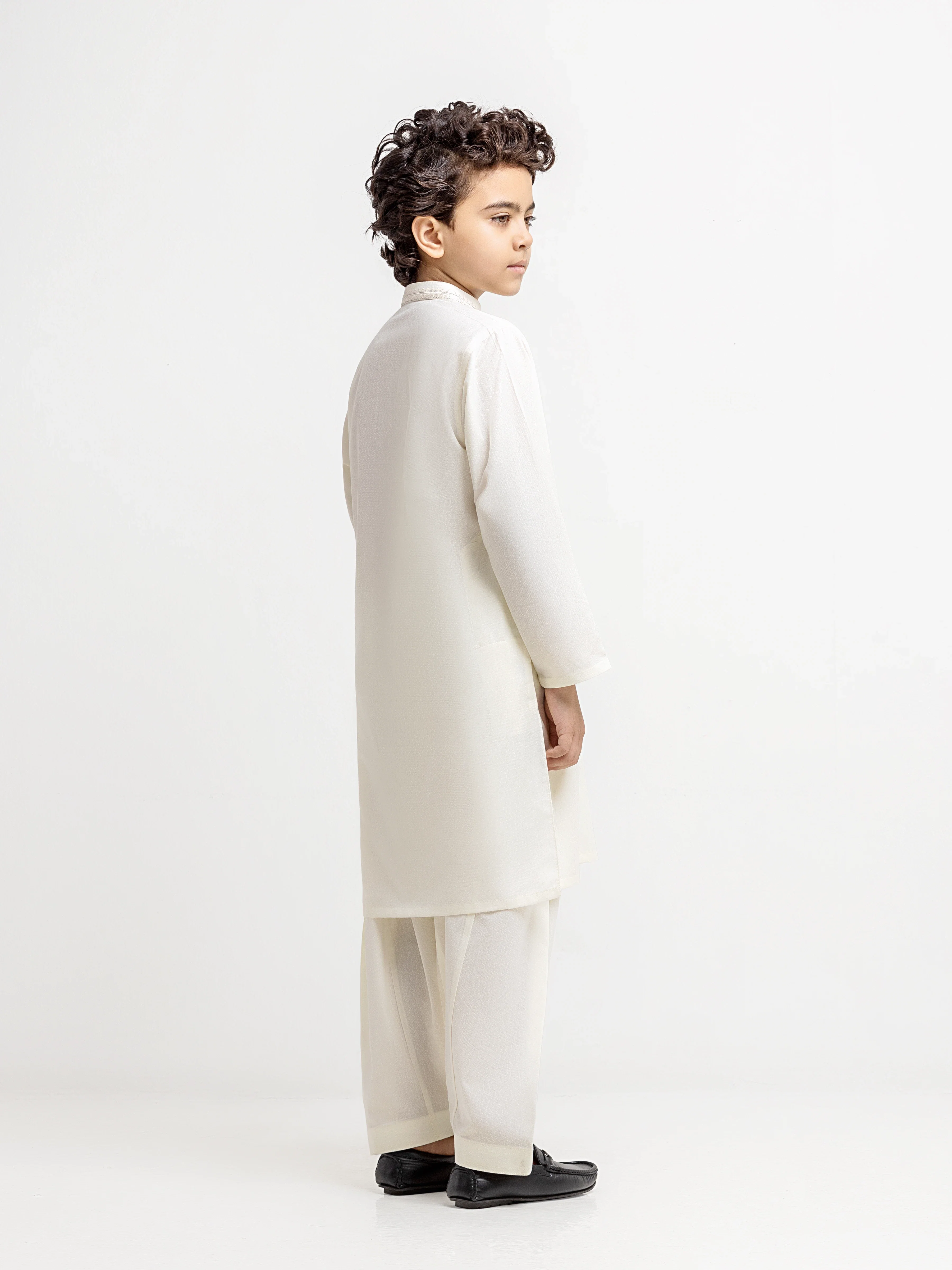 Boy's Cream Kurta Shalwar - EBTKS6-4093 - Image 4