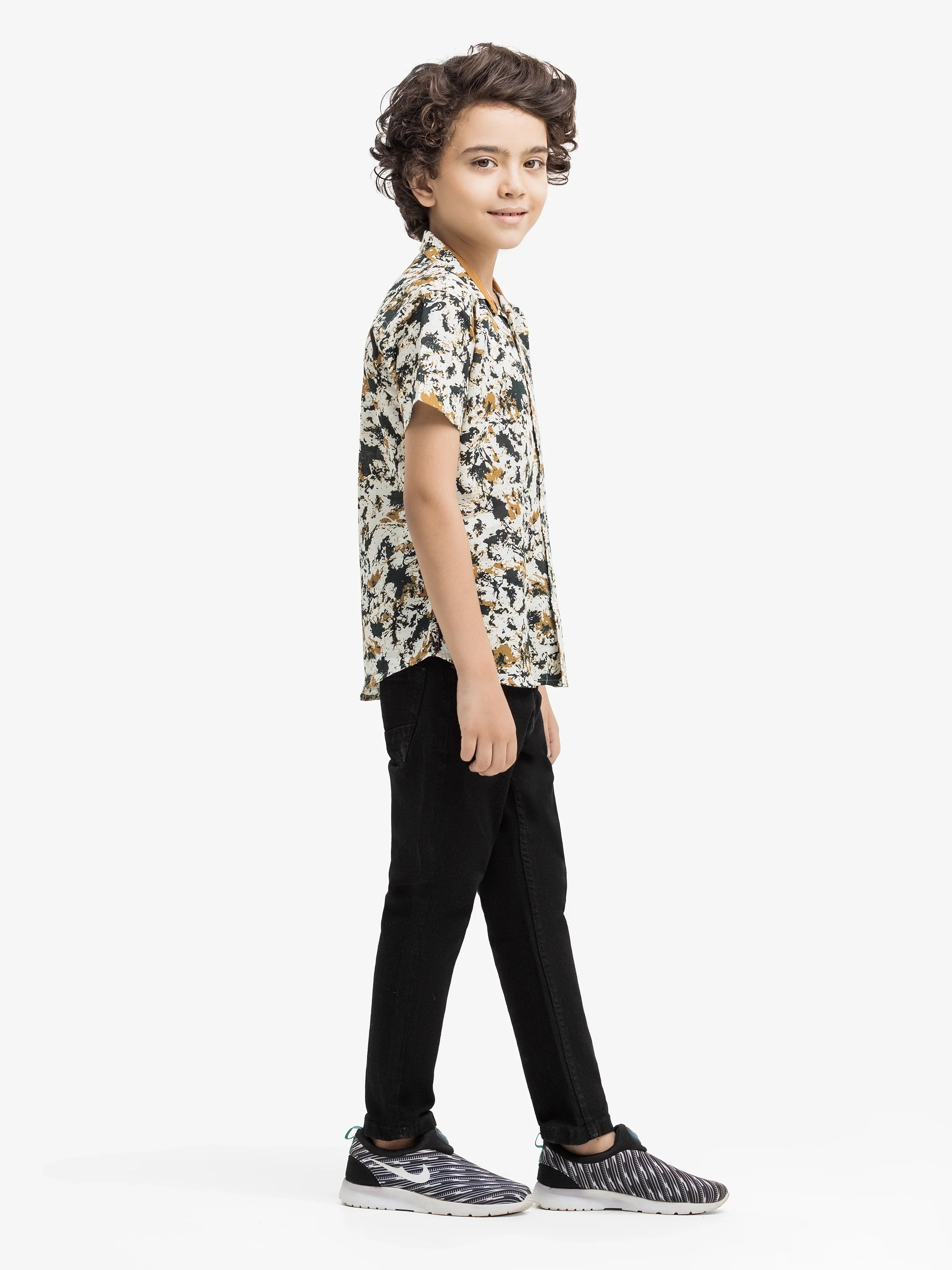 Boy's Cream Multi Shirt - EBTS5-27600 - Image 4