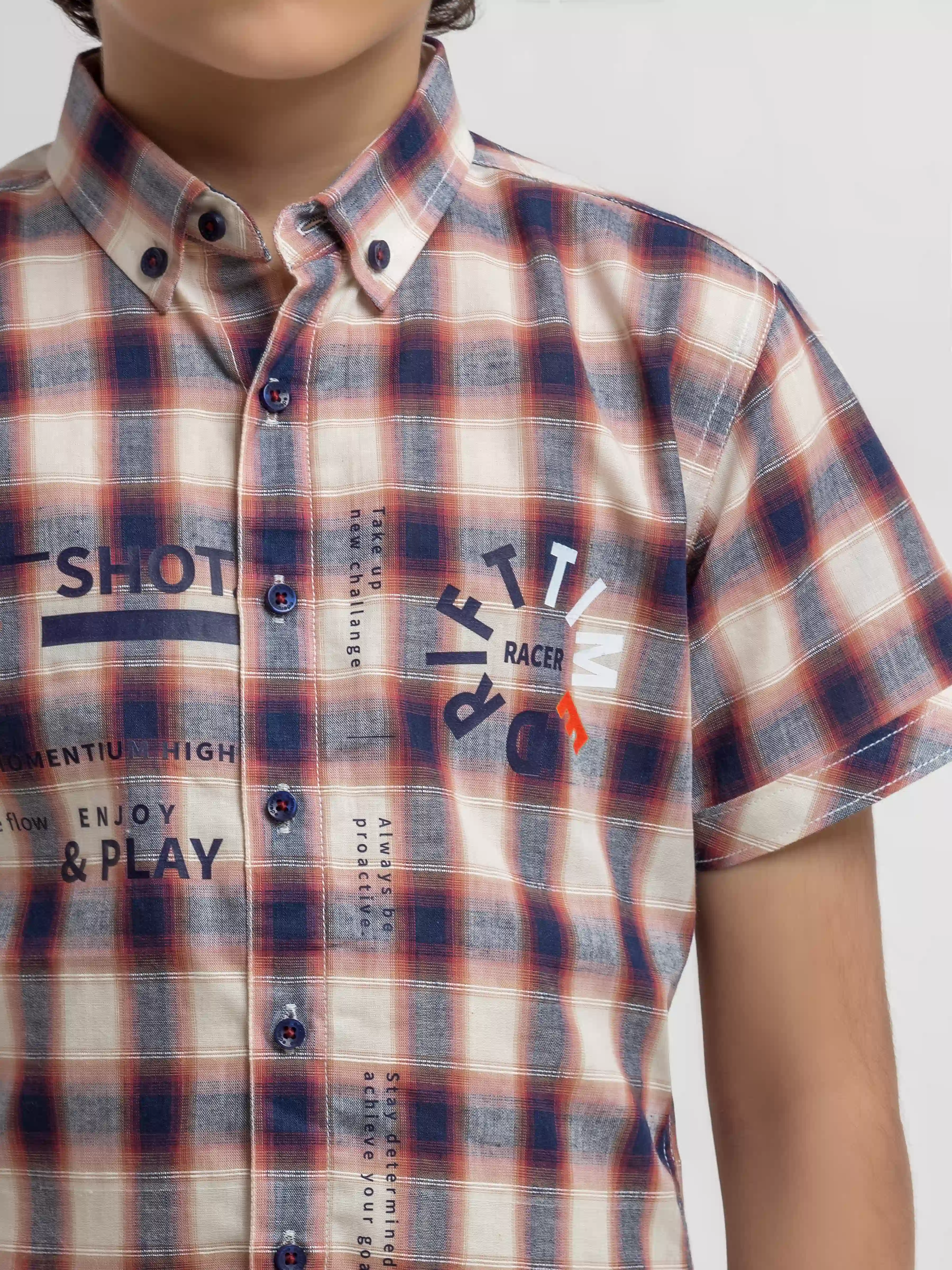 Boy's Cream Multi Shirt - EBTSH6-27698 - Image 3