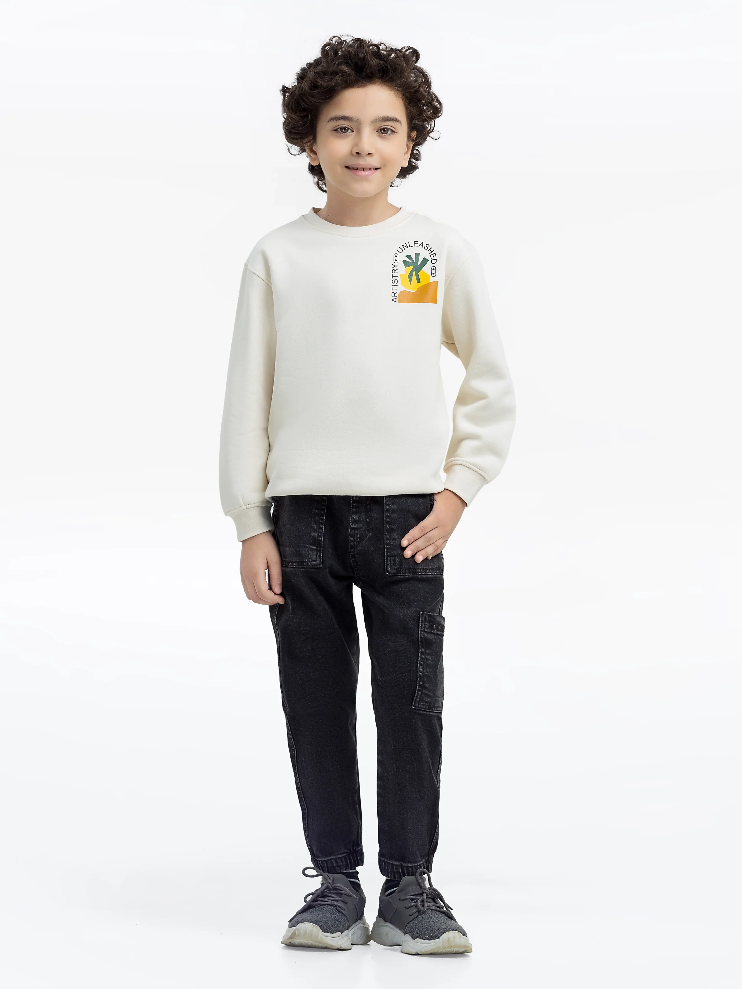Boy's Cream Sweatshirt - EBTSS24-015 - Image 2