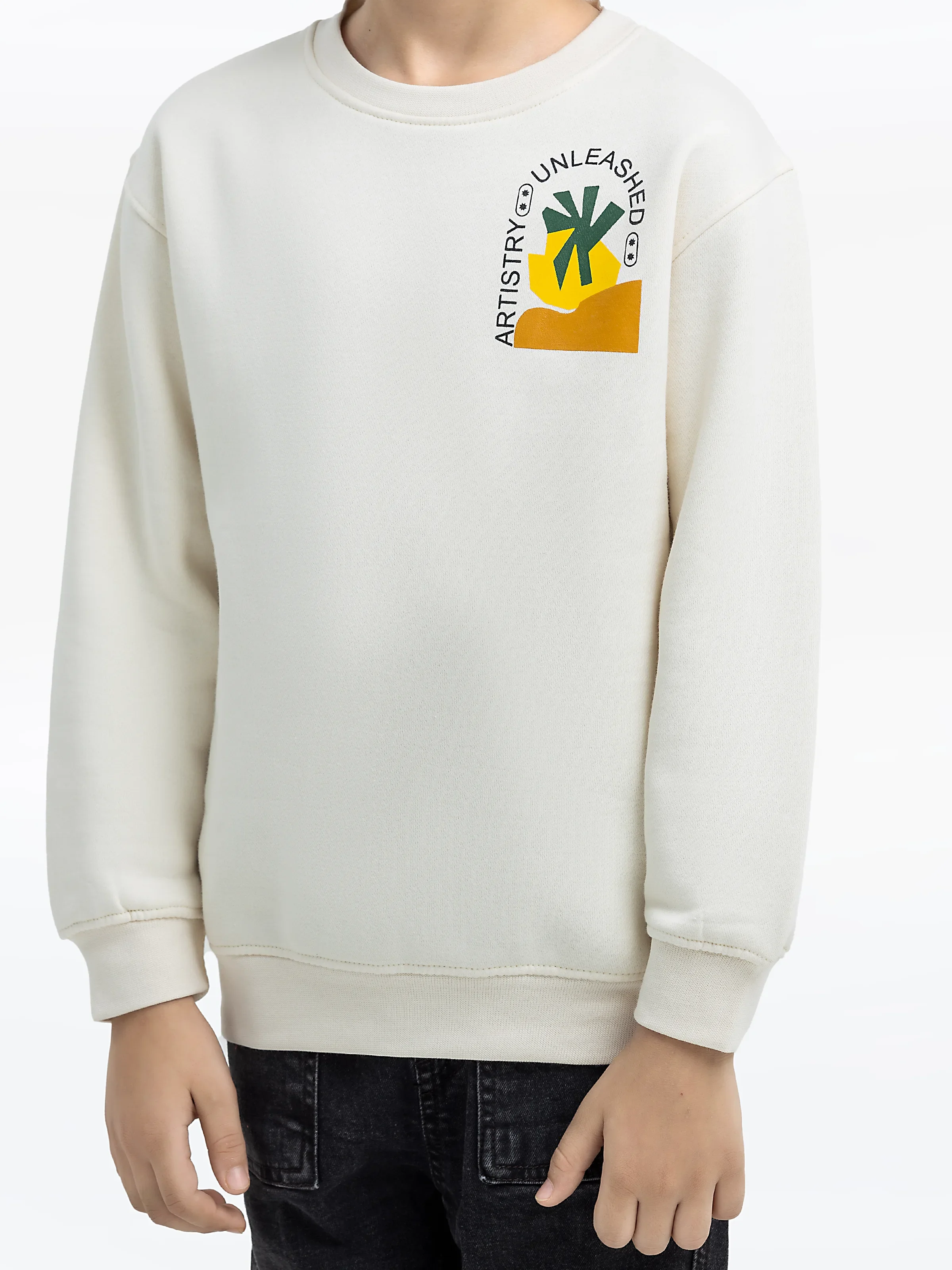 Boy's Cream Sweatshirt - EBTSS24-015 - Image 3