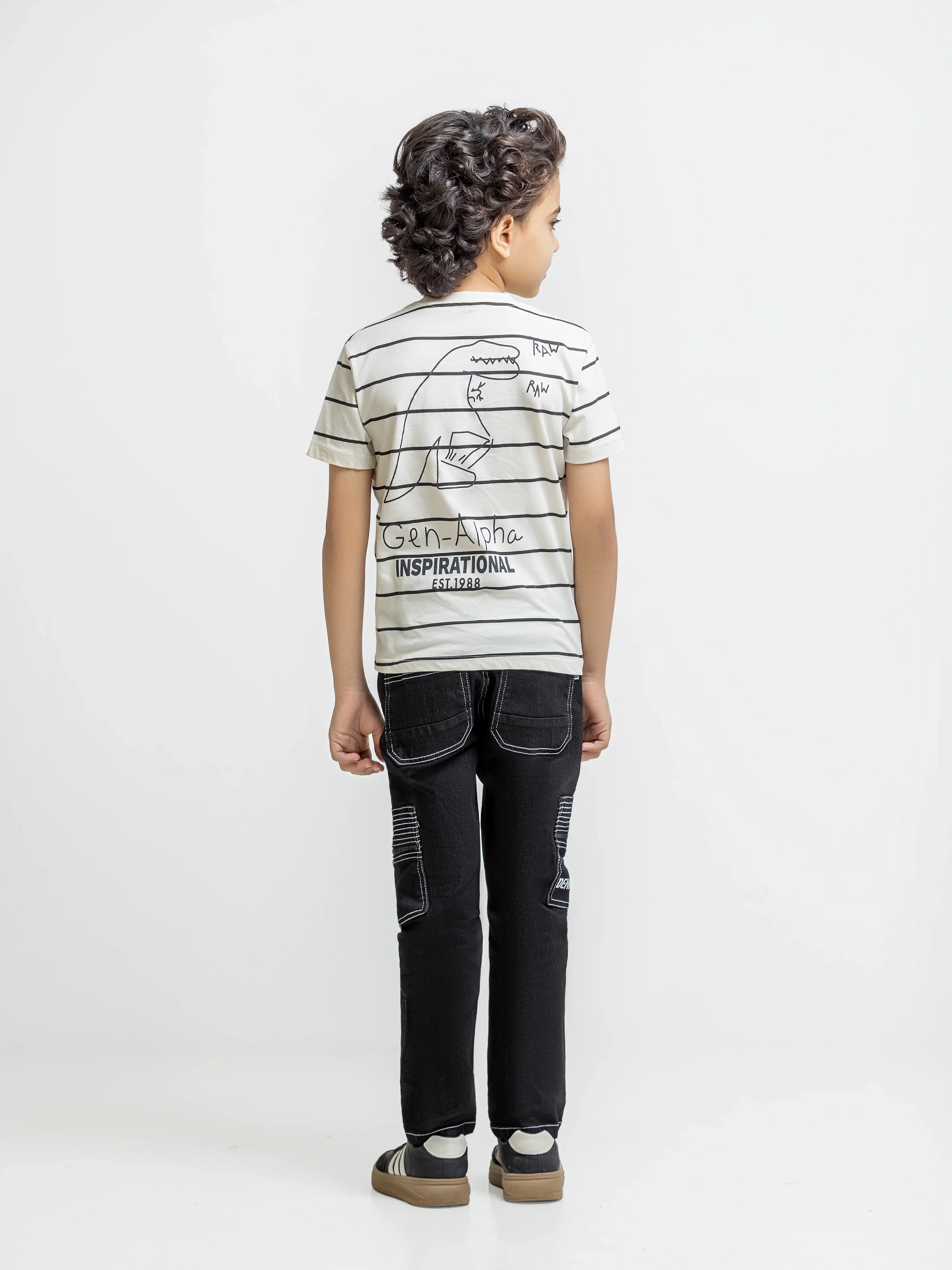 Boy's Cream T-Shirt - EBTTS6-035 - Image 6
