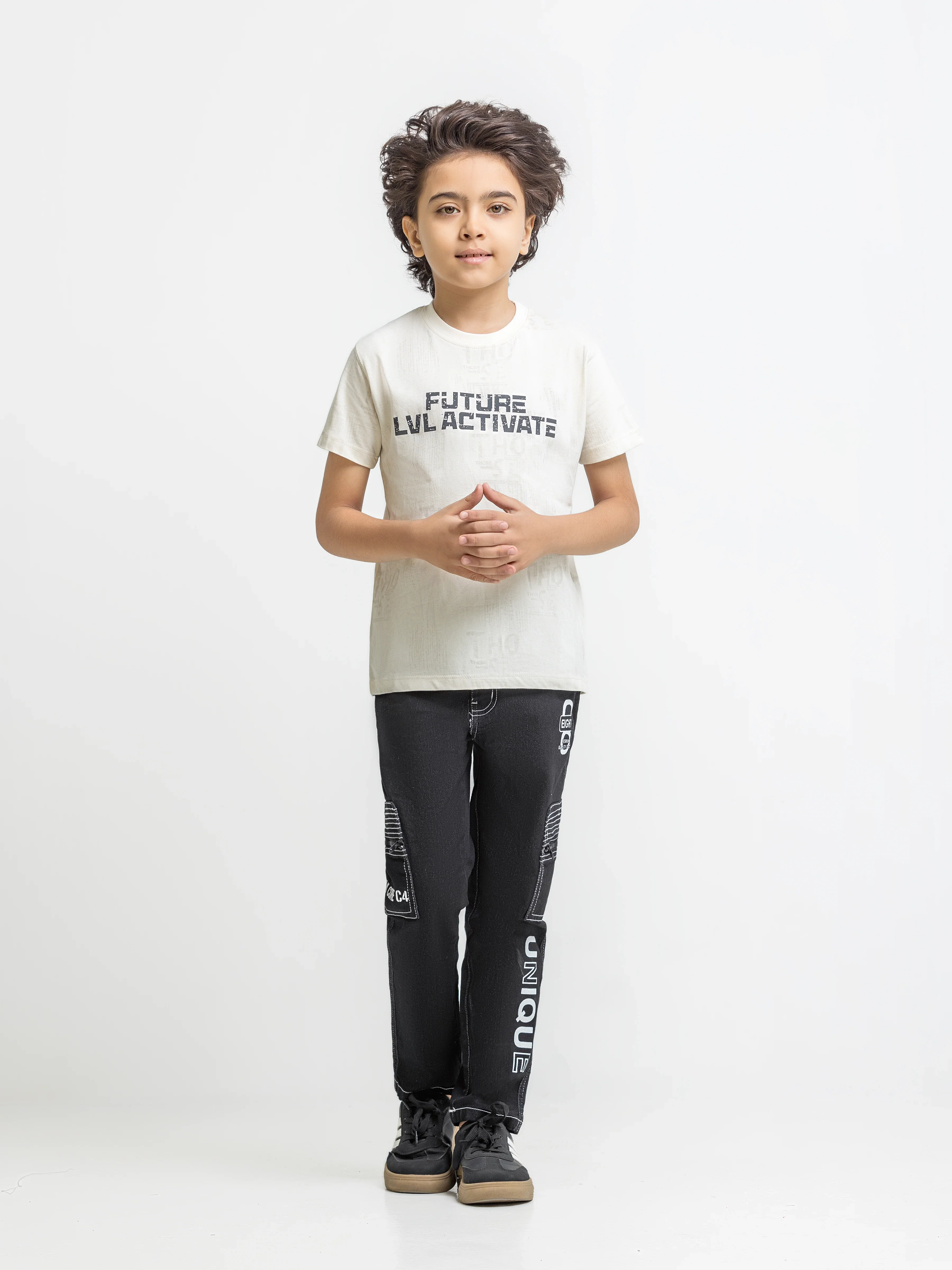 Boy's Cream T-Shirt - EBTTS6-037 - Image 2
