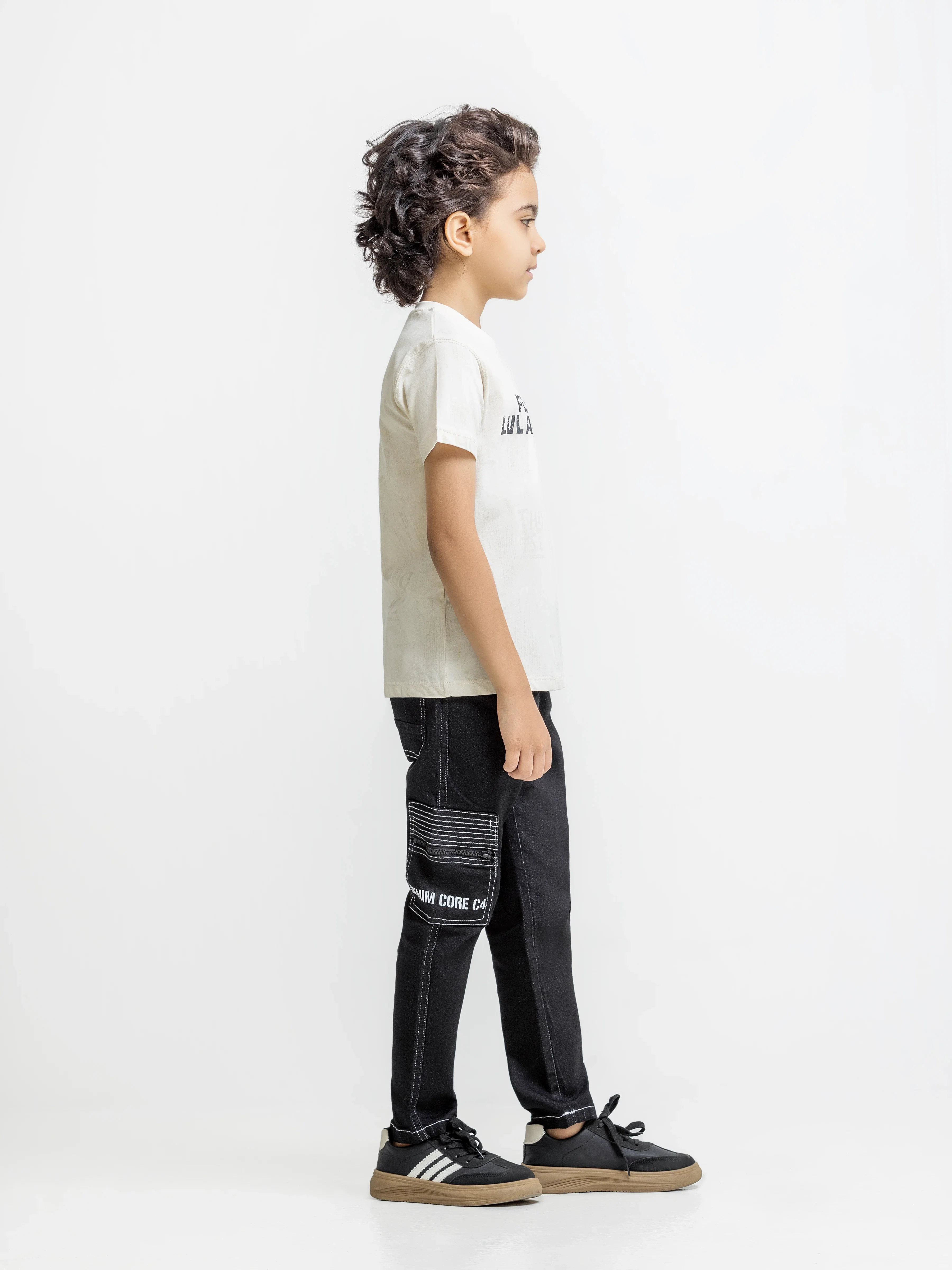 Boy's Cream T-Shirt - EBTTS6-037 - Image 4