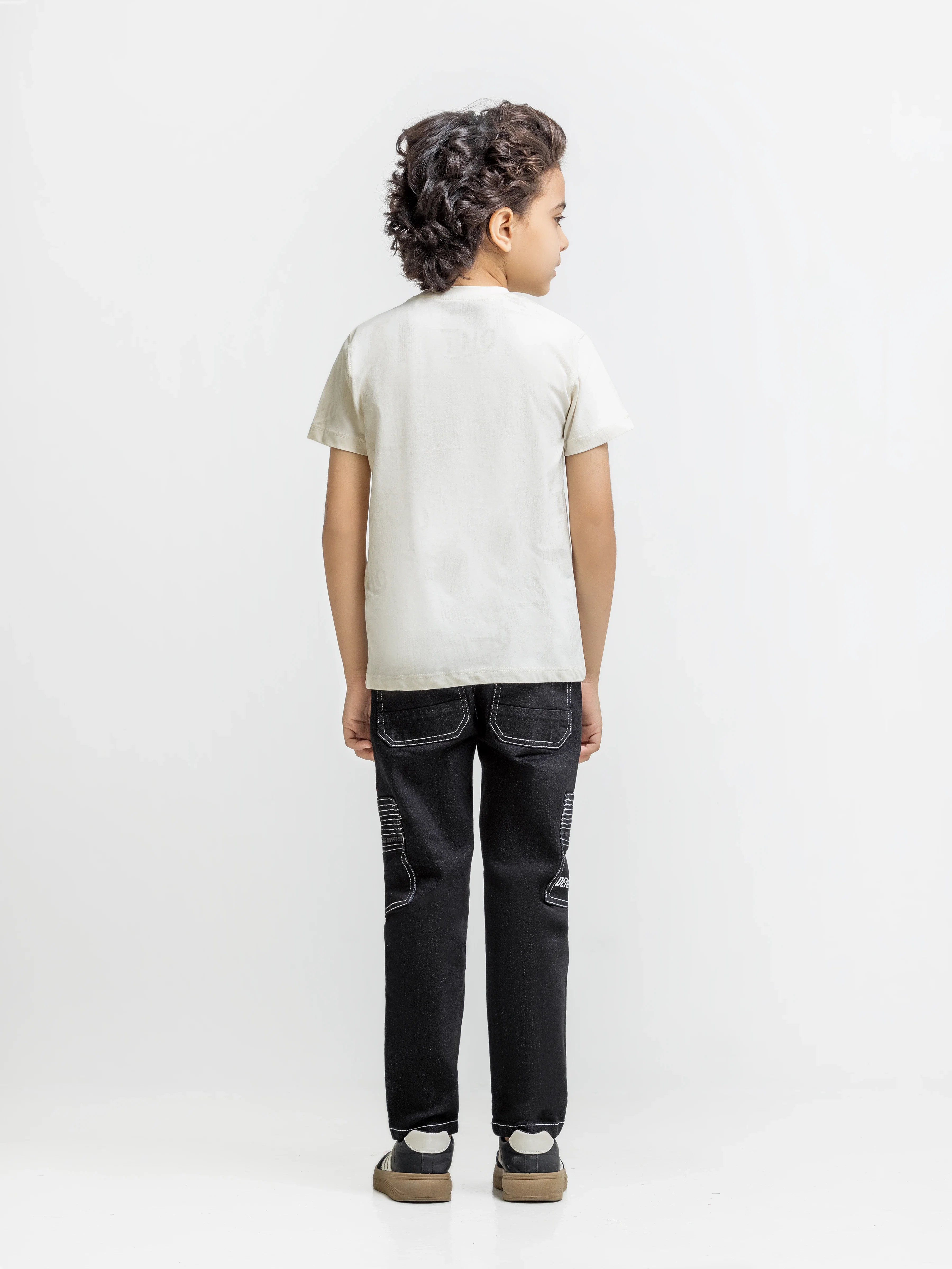 Boy's Cream T-Shirt - EBTTS6-037 - Image 5