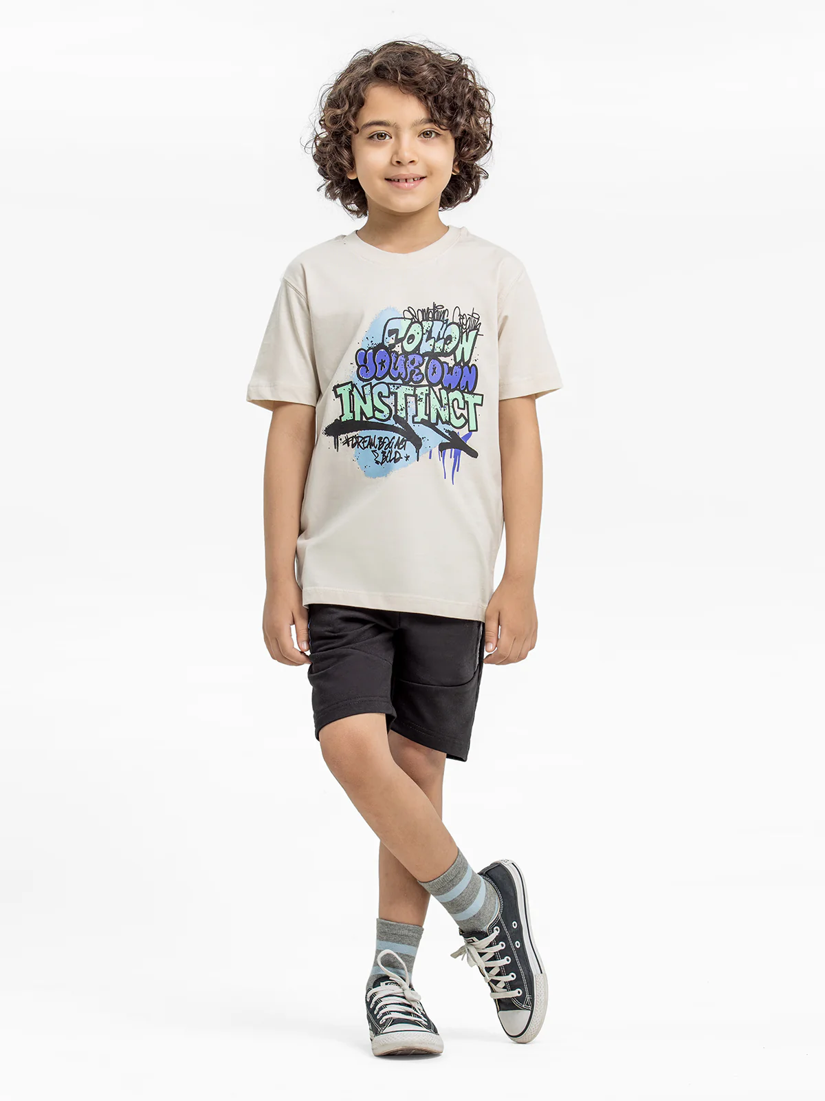 Boy's Cream T-Shirt - EBTTS24-017