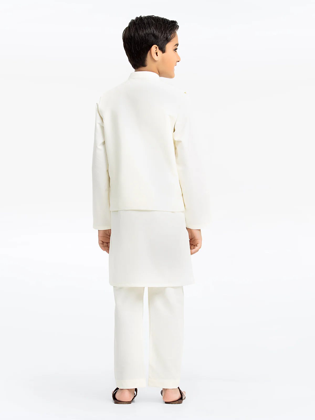 Boy's Cream Waist Coat Suit - EBTWCS23-25182 - Image 6