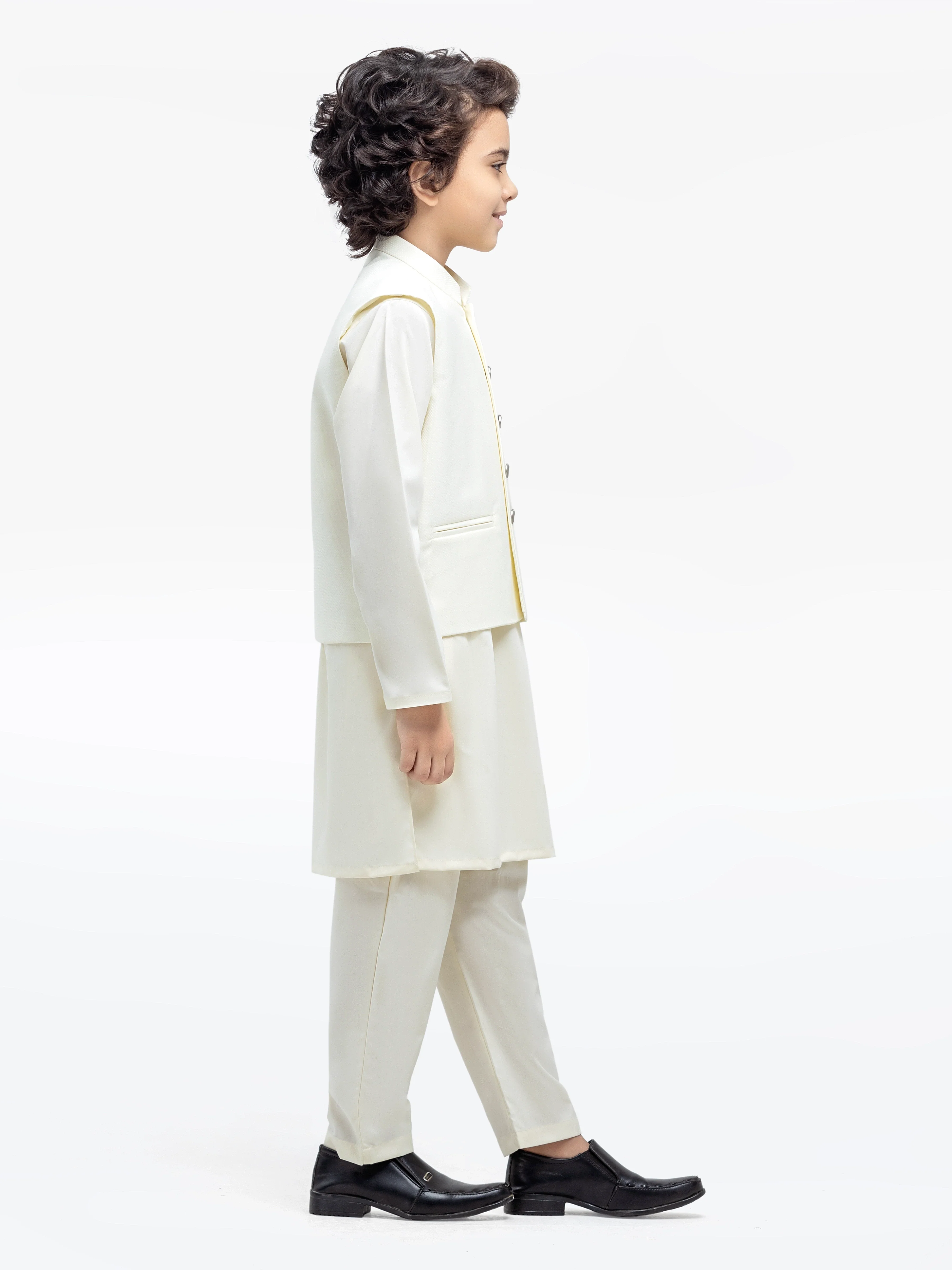 Boy's Cream Waist Coat Suit - EBTWCS5-25197 - Image 4