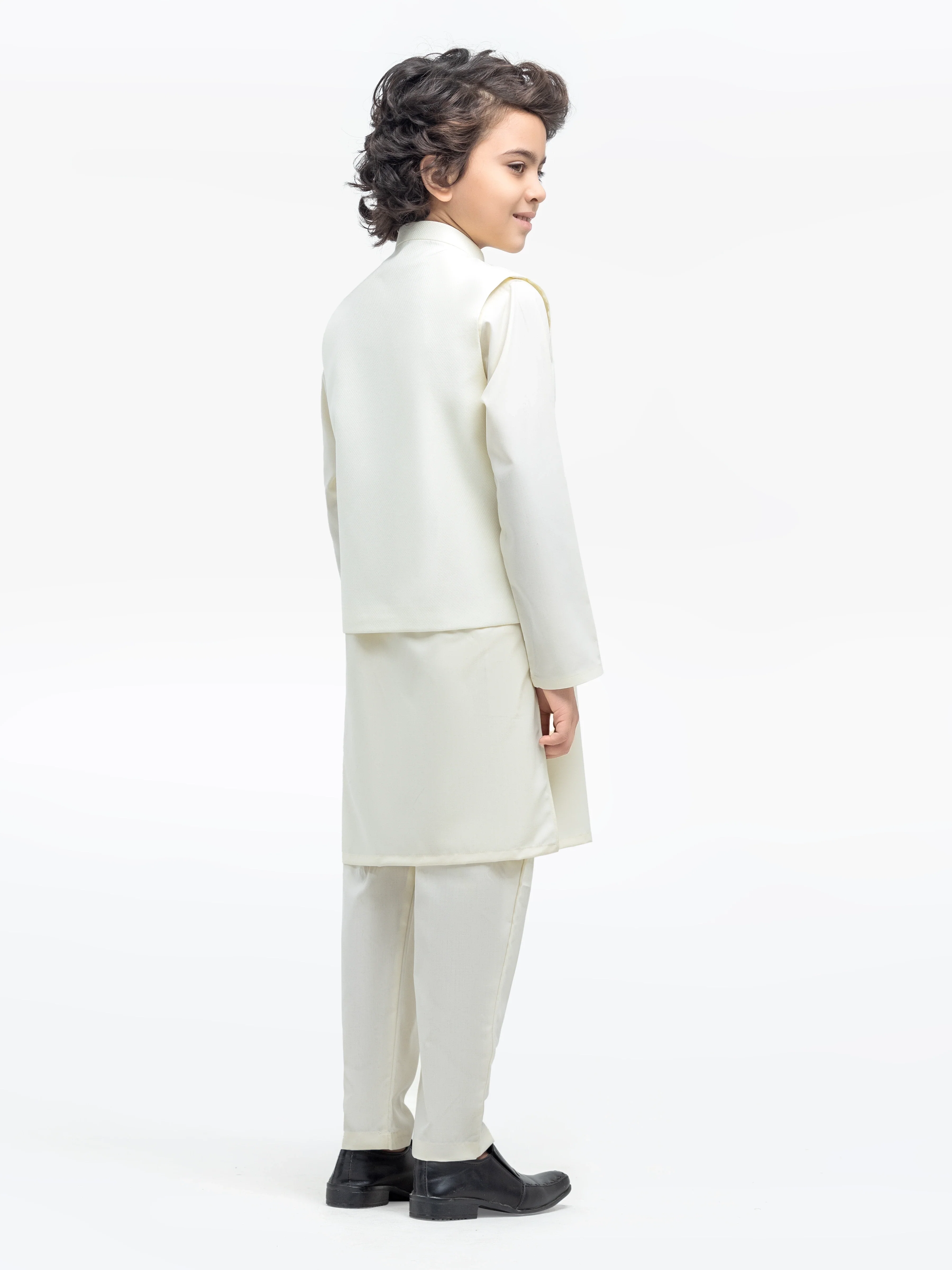 Boy's Cream Waist Coat Suit - EBTWCS5-25197 - Image 5