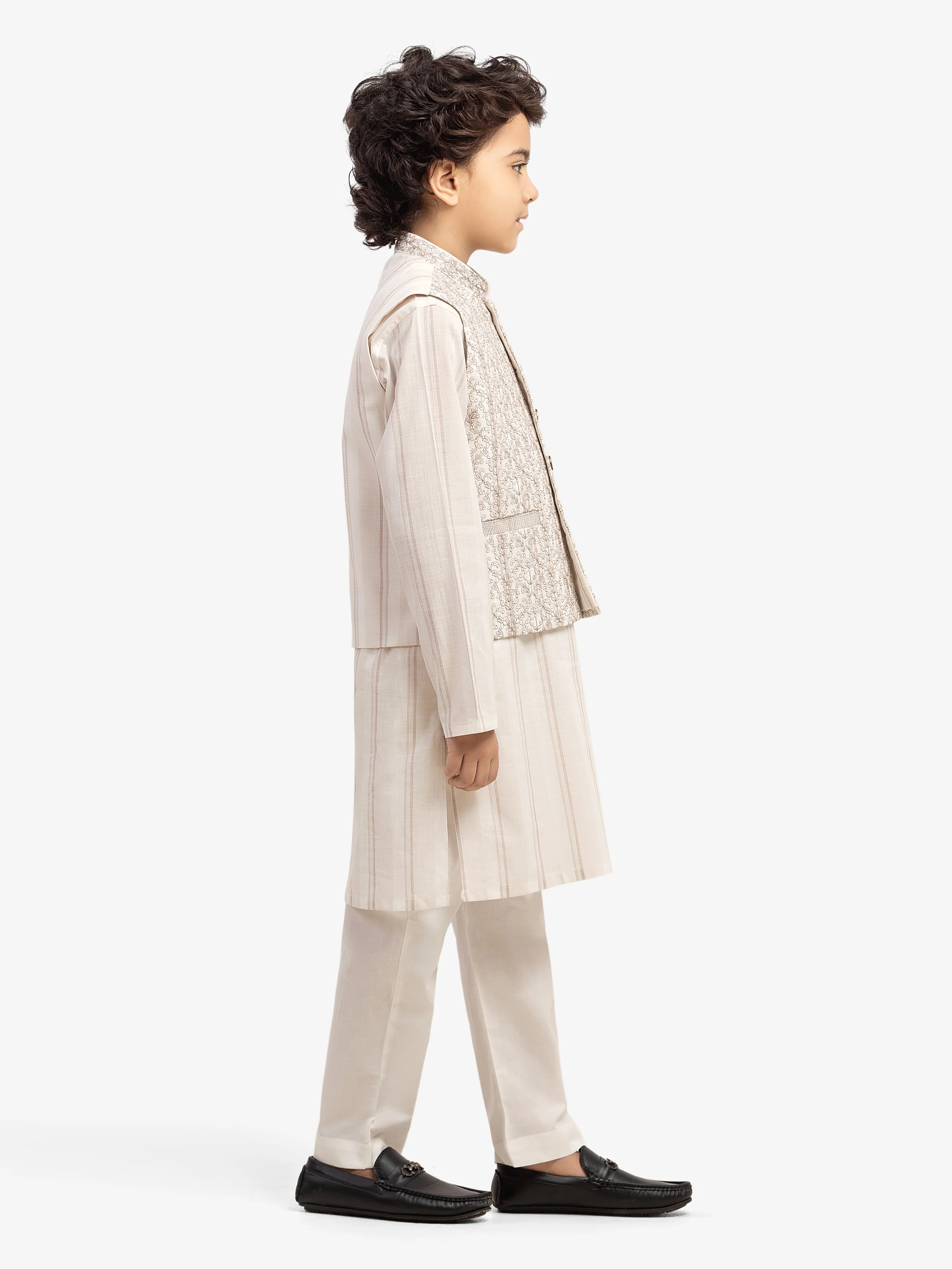 Boy's Cream Waist Coat Suit - EBTWCS5-25210 - Image 4