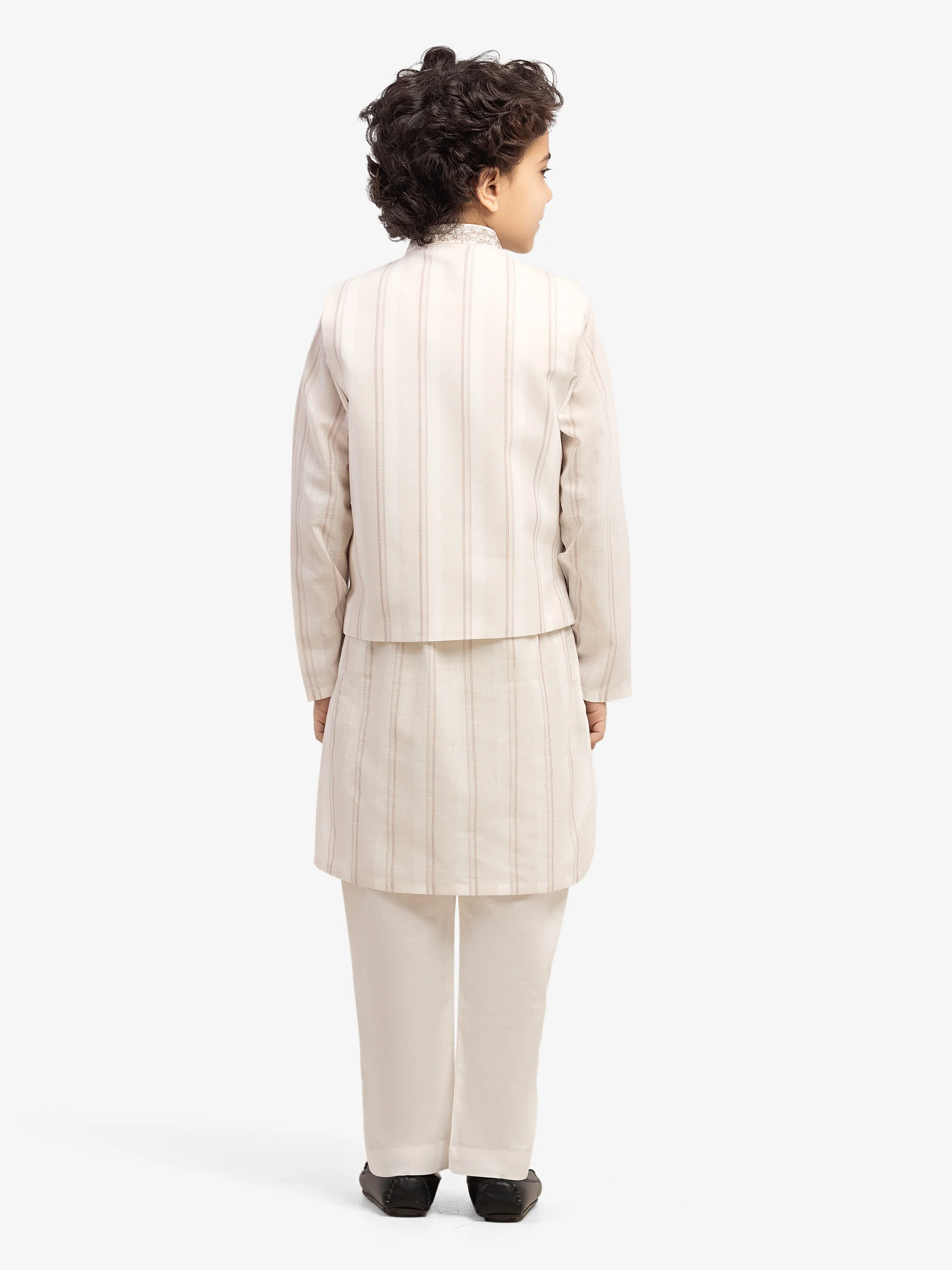 Boy's Cream Waist Coat Suit - EBTWCS5-25210 - Image 5