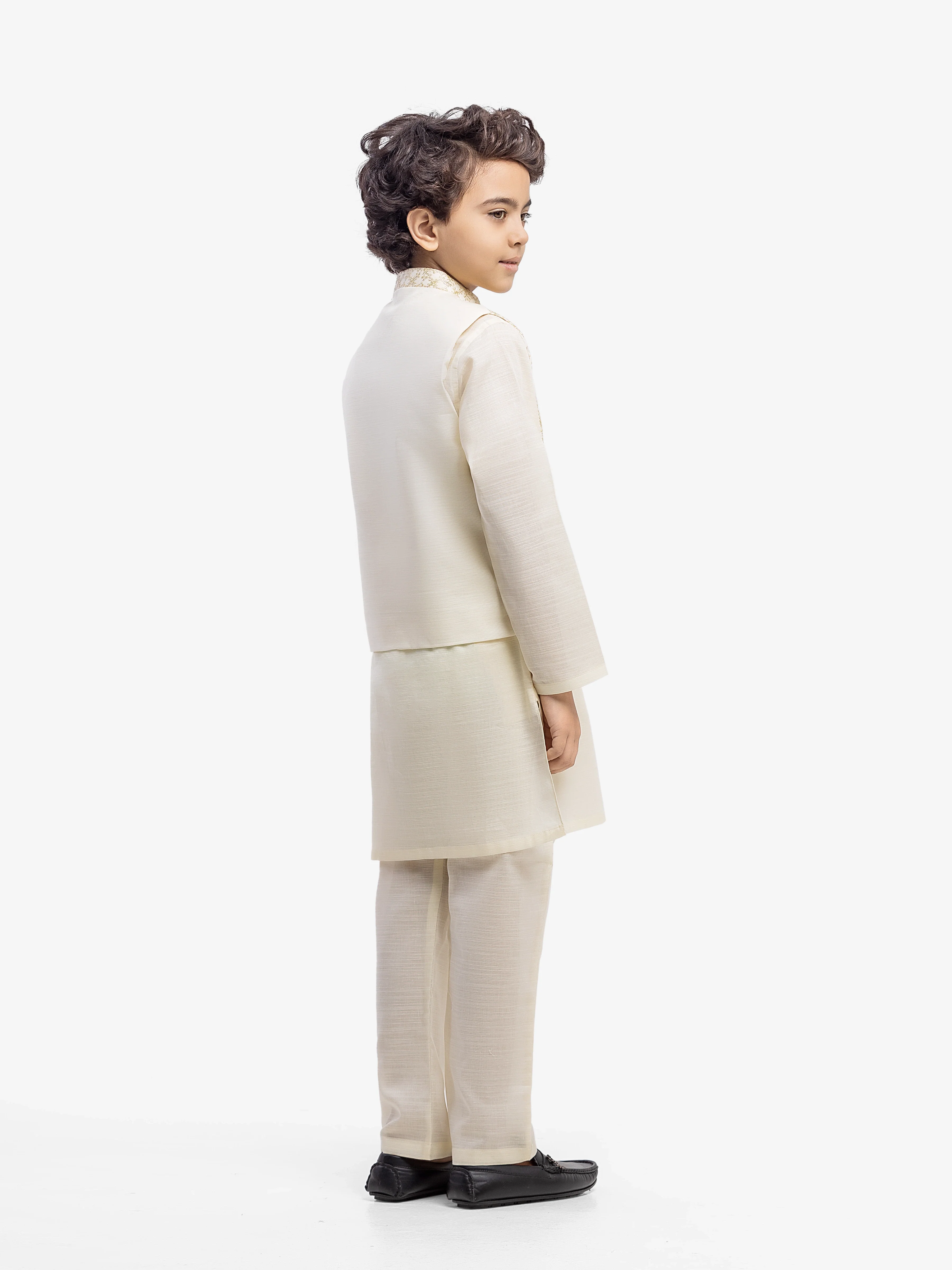 Boy's Cream Waist Coat Suit - EBTWCS5-25215 - Image 5