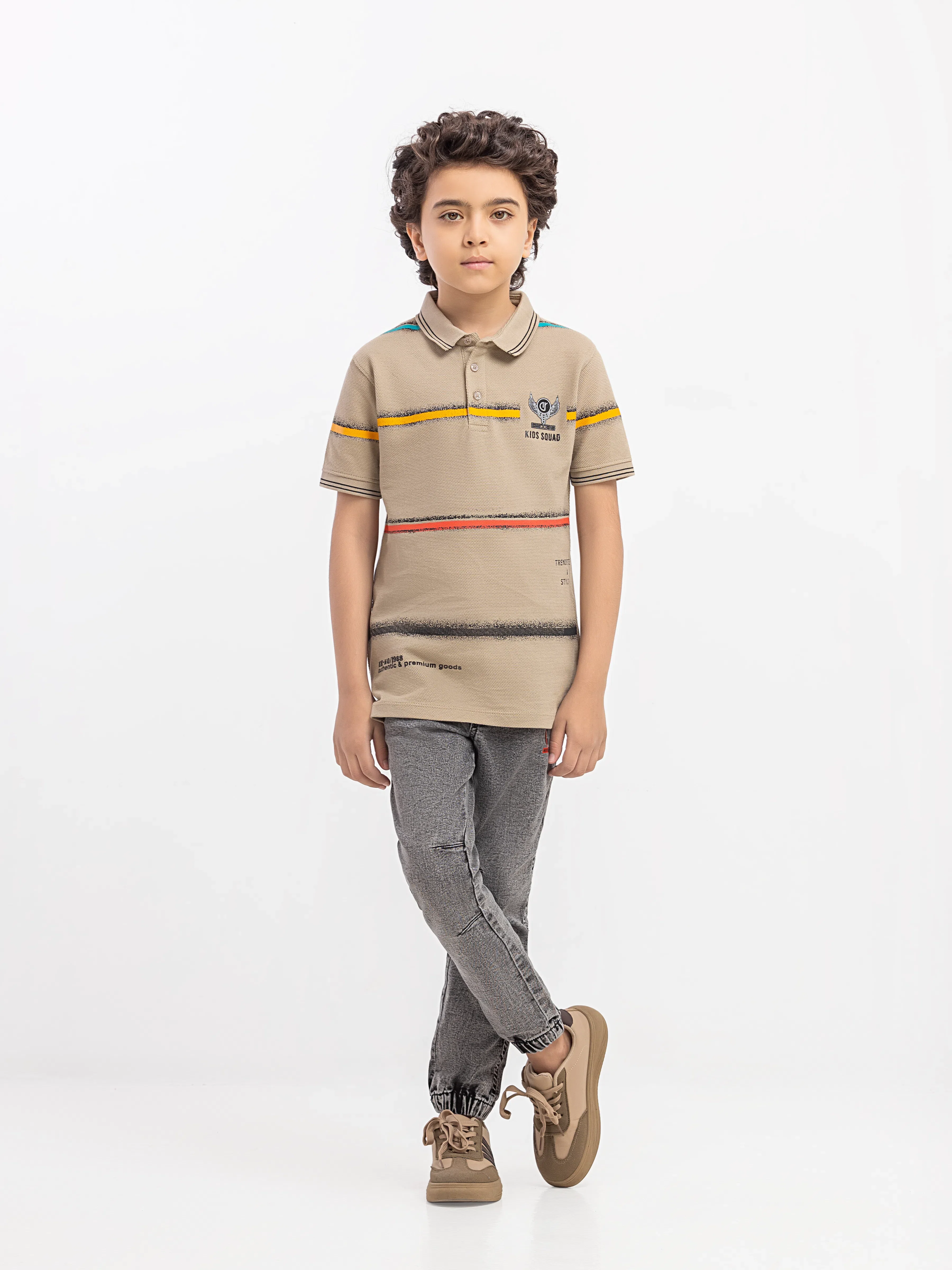 Boy's Dark Beige Polo Shirt - EBTPS6-037 - Image 2