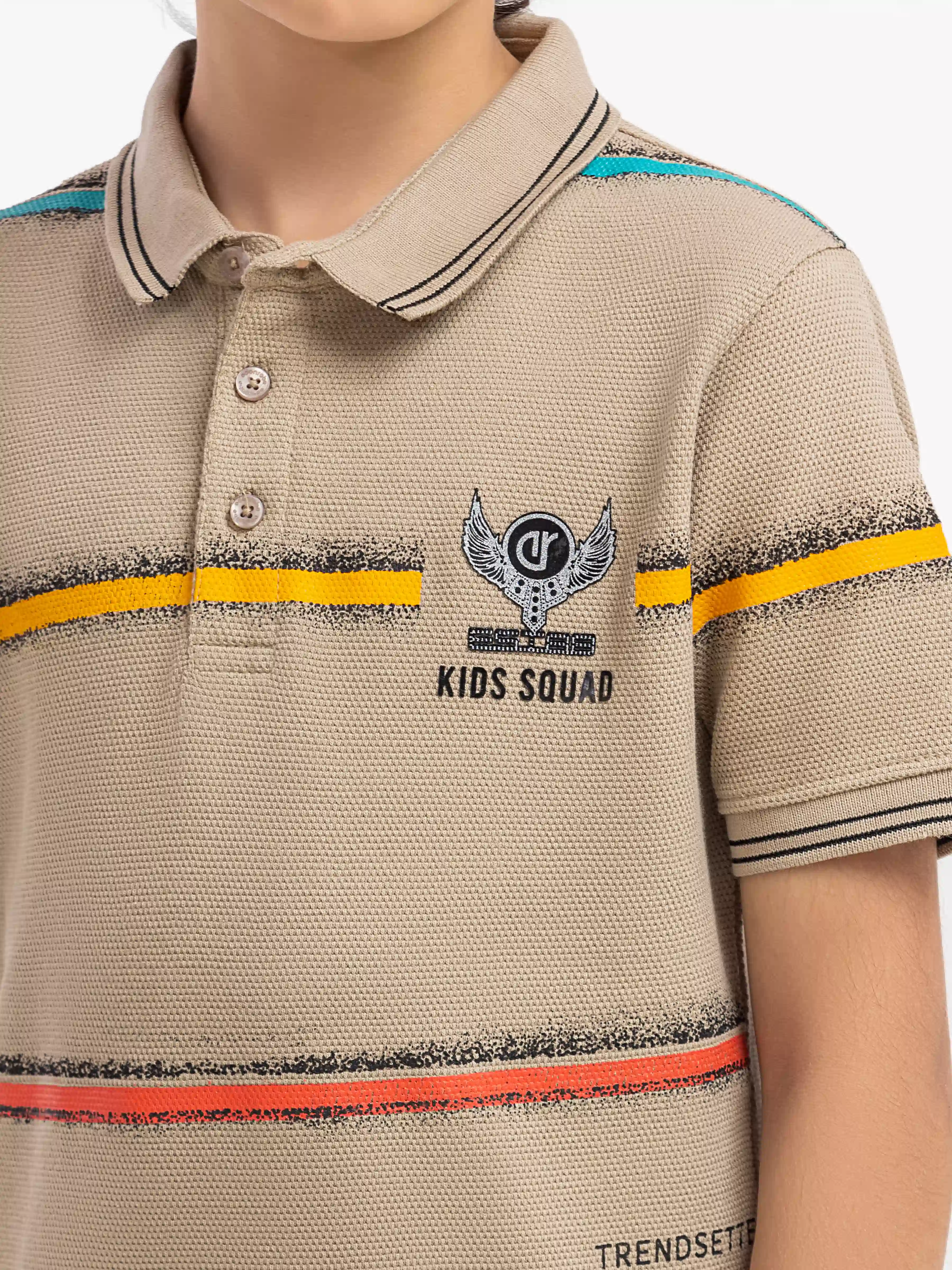 Boy's Dark Beige Polo Shirt - EBTPS6-037 - Image 3
