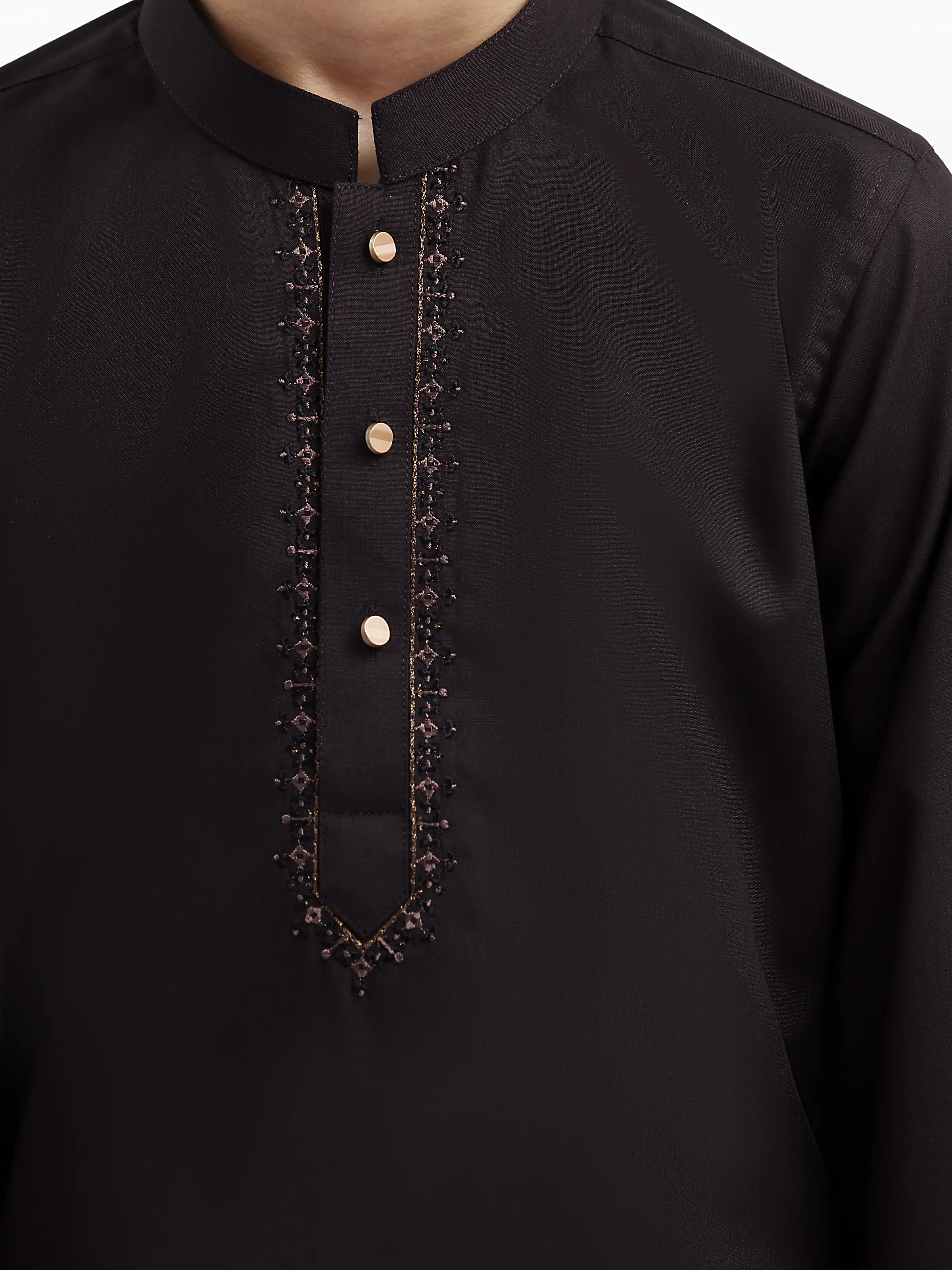 Boy's Dark Brown Kurta Pajama - EBTKP24-008 - Image 3
