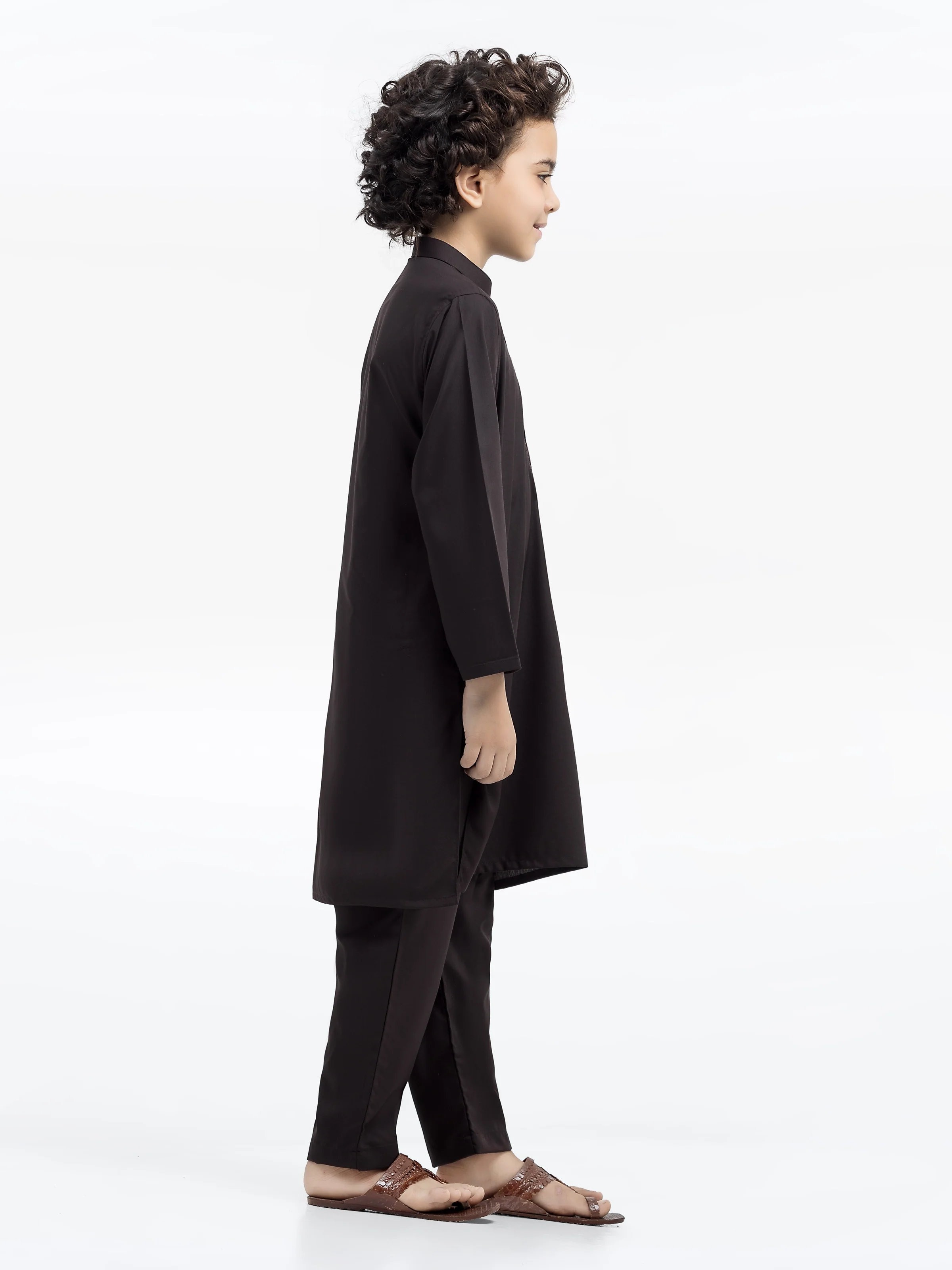 Boy's Dark Brown Kurta Pajama - EBTKP24-008 - Image 4