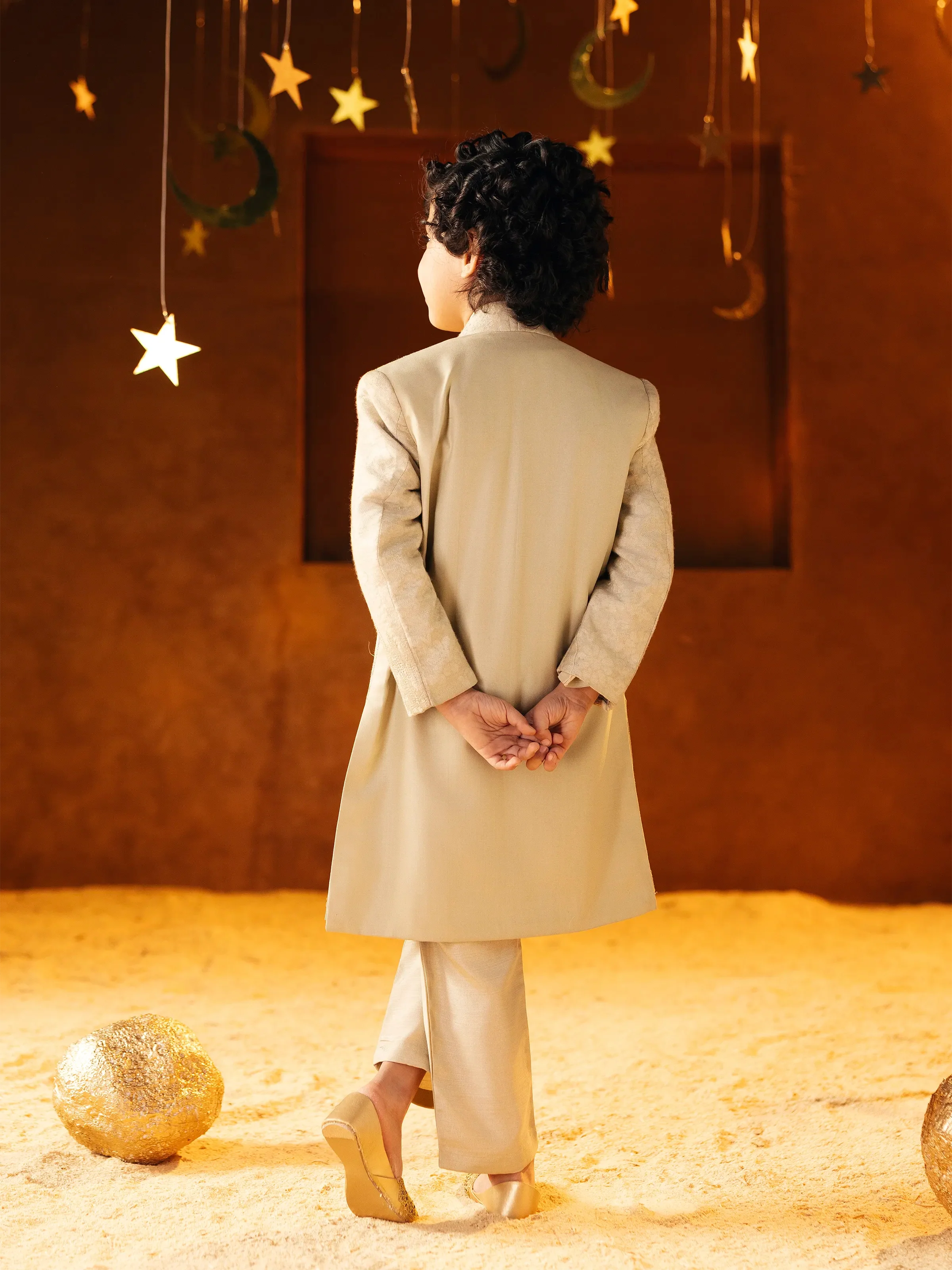Boy's Dark Cream Sherwani - EBTCSS5-004 - Image 6