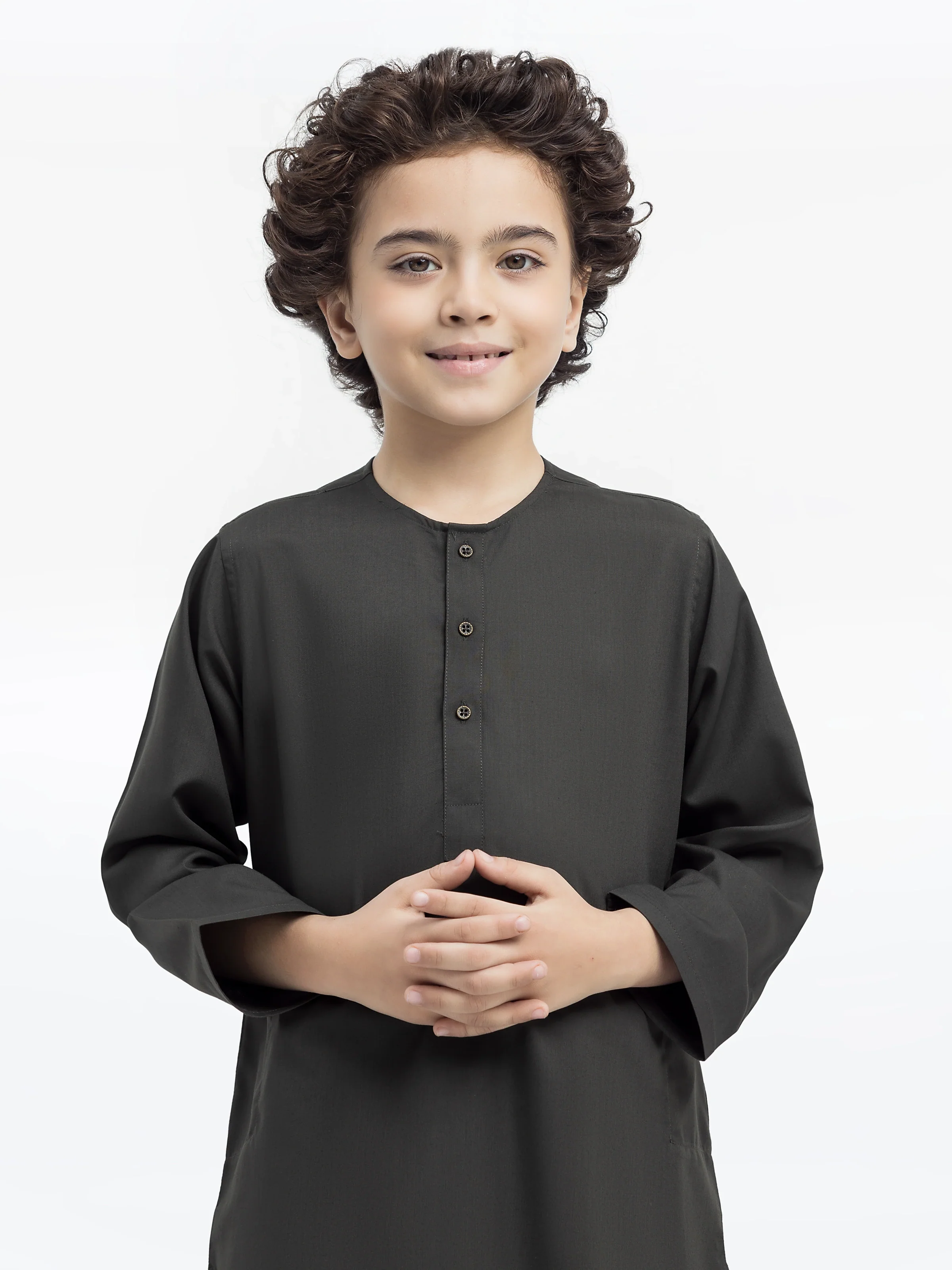 Boy's Dark Green Kurta Pajama - EBTKP24-010 - Image 2
