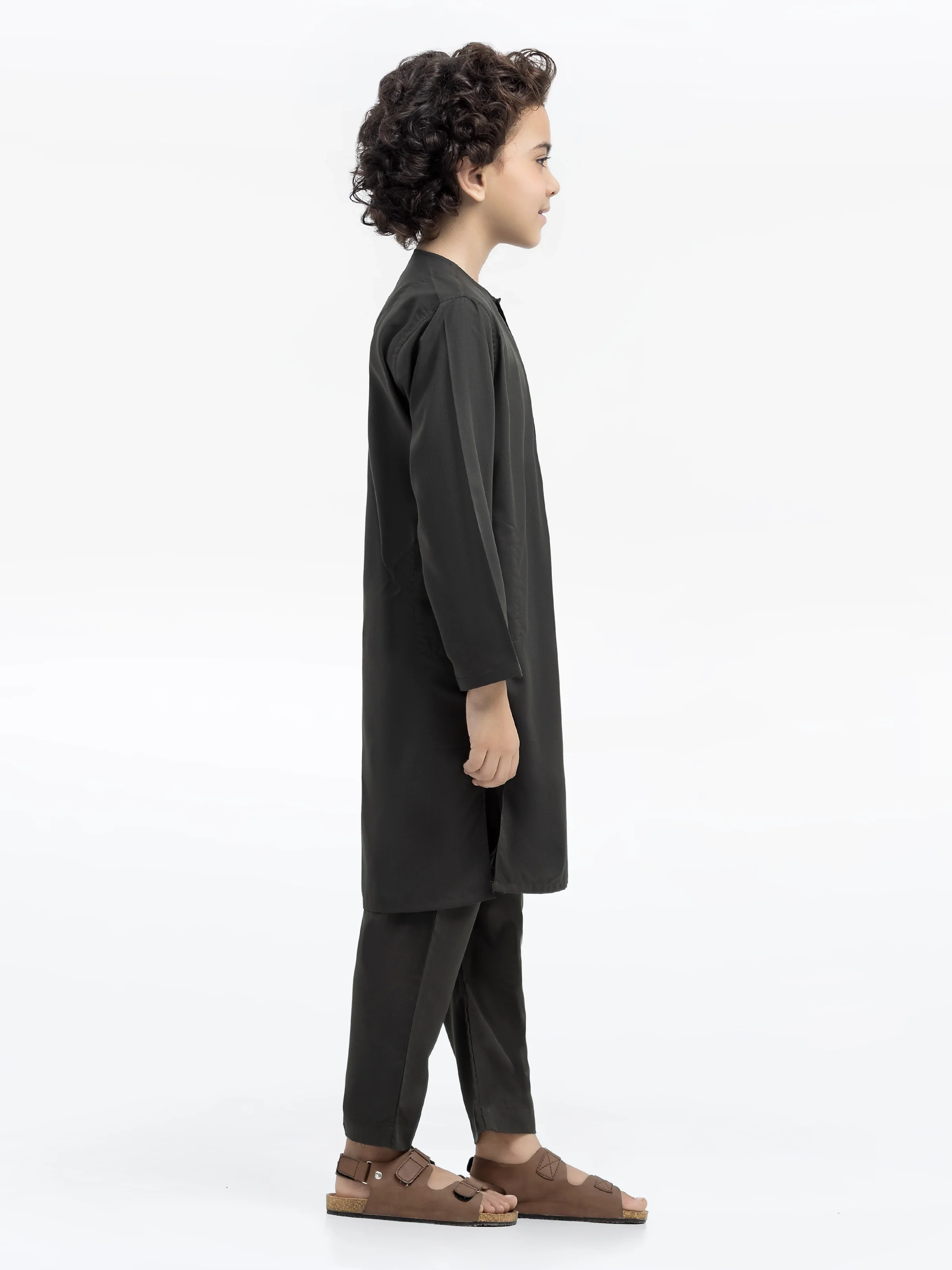 Boy's Dark Green Kurta Pajama - EBTKP24-010 - Image 4
