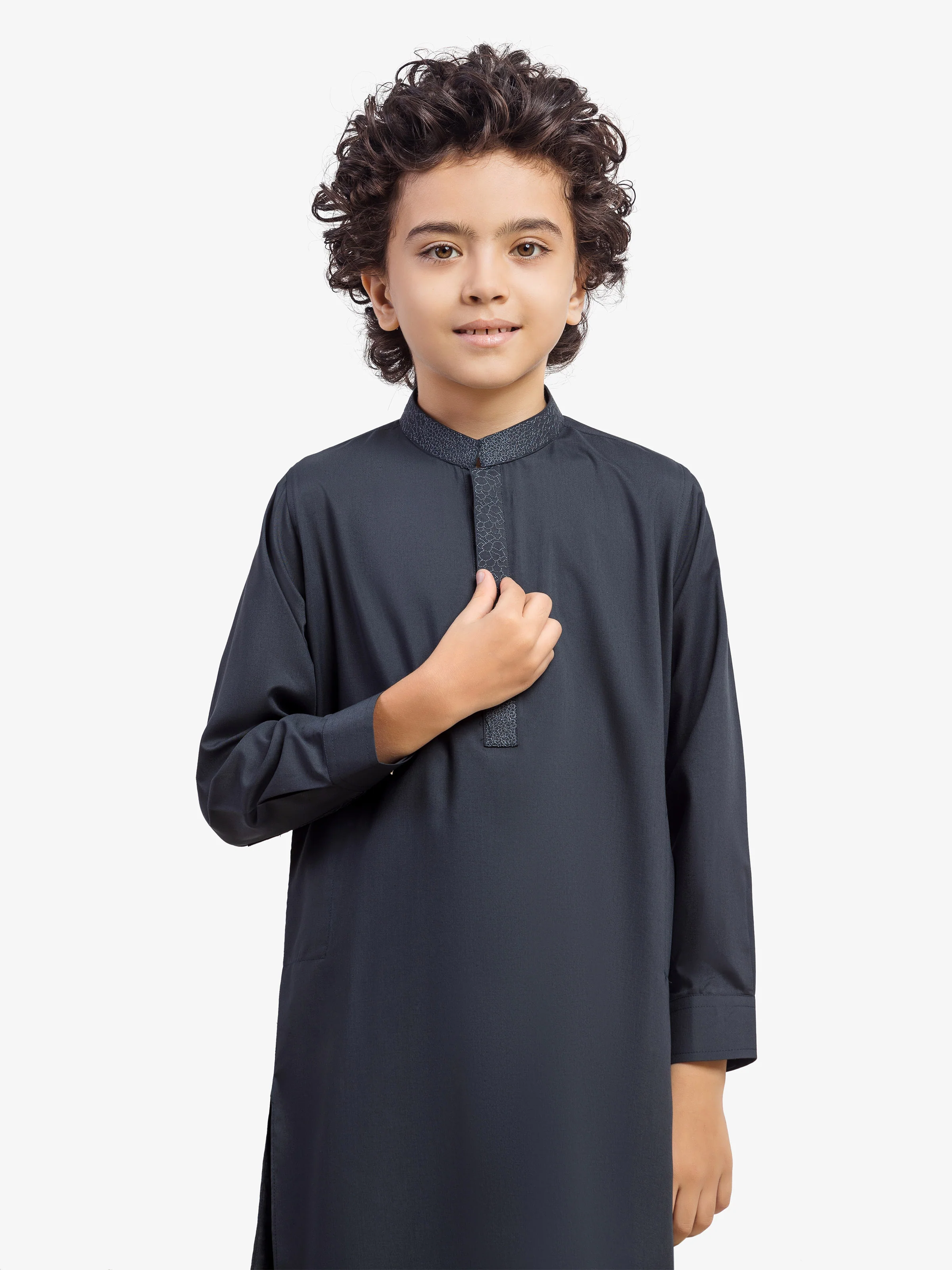 Boy's Dark Green Kurta Shalwar - EBTKS5-4050 - Image 2