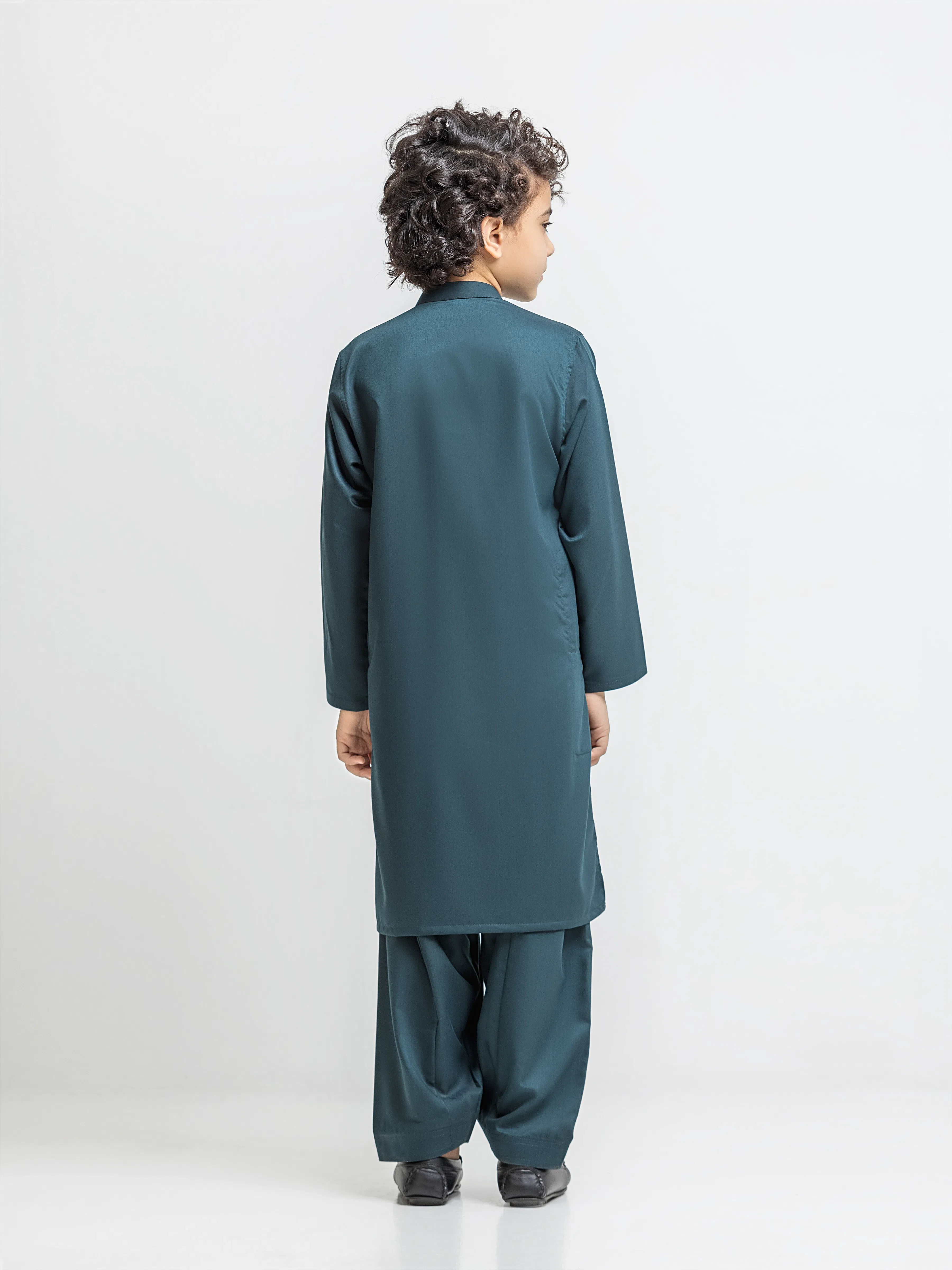 Boy's Dark Green Kurta Shalwar - EBTKS5-4062 - Image 5