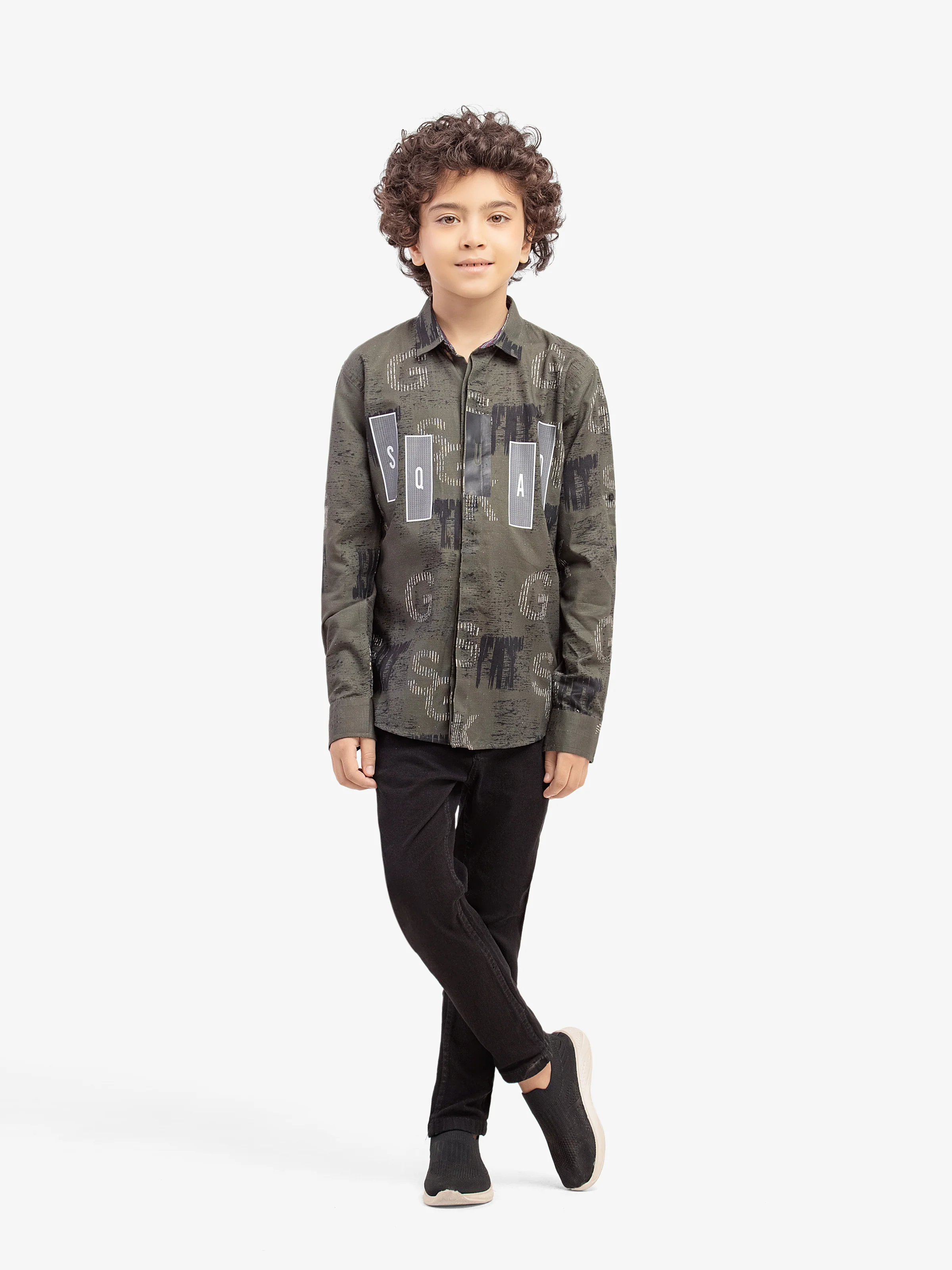 Boy's Dark Green Shirt - EBTS5-27633 - Image 2