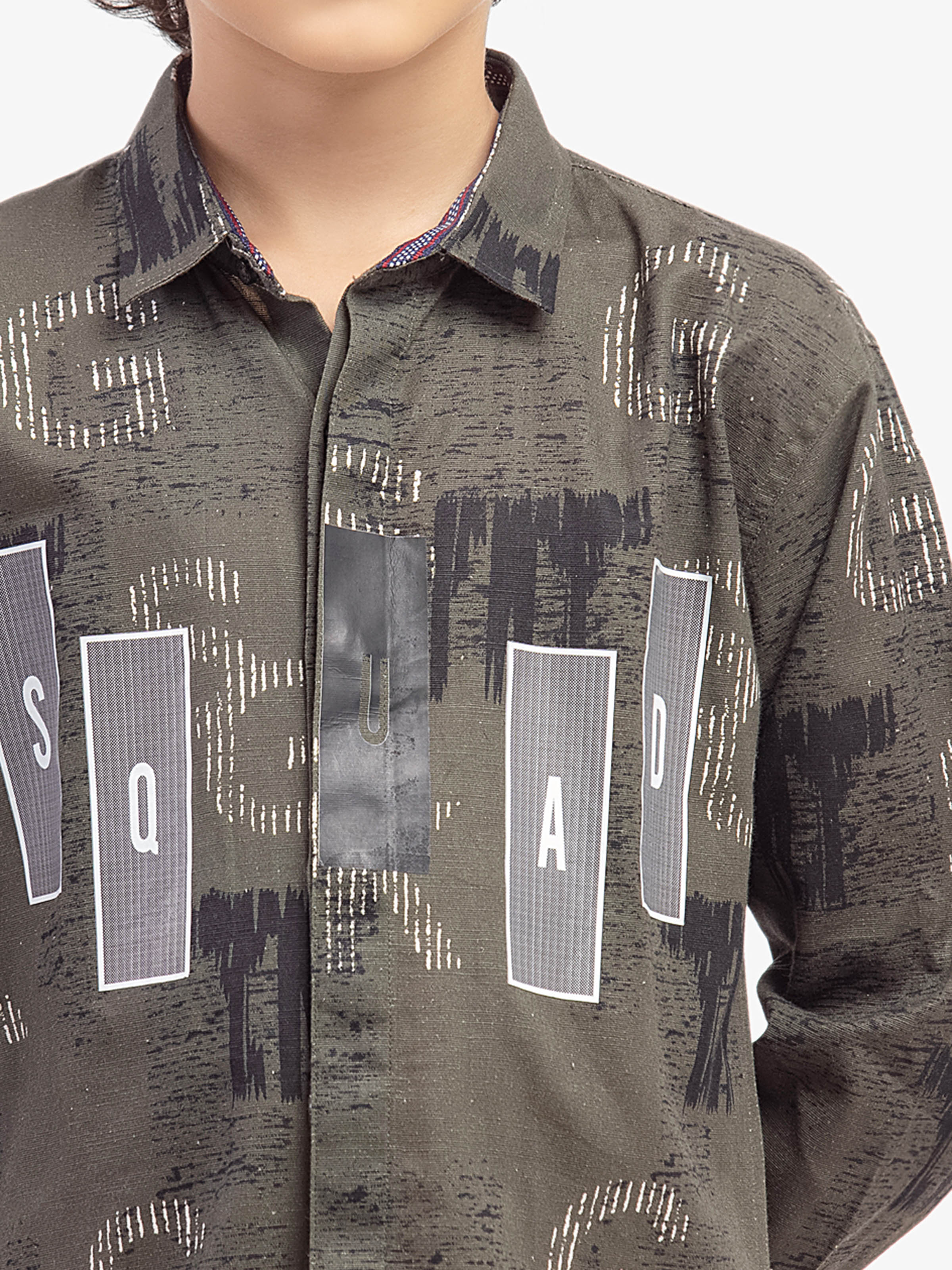 Boy's Dark Green Shirt - EBTS5-27633 - Image 3