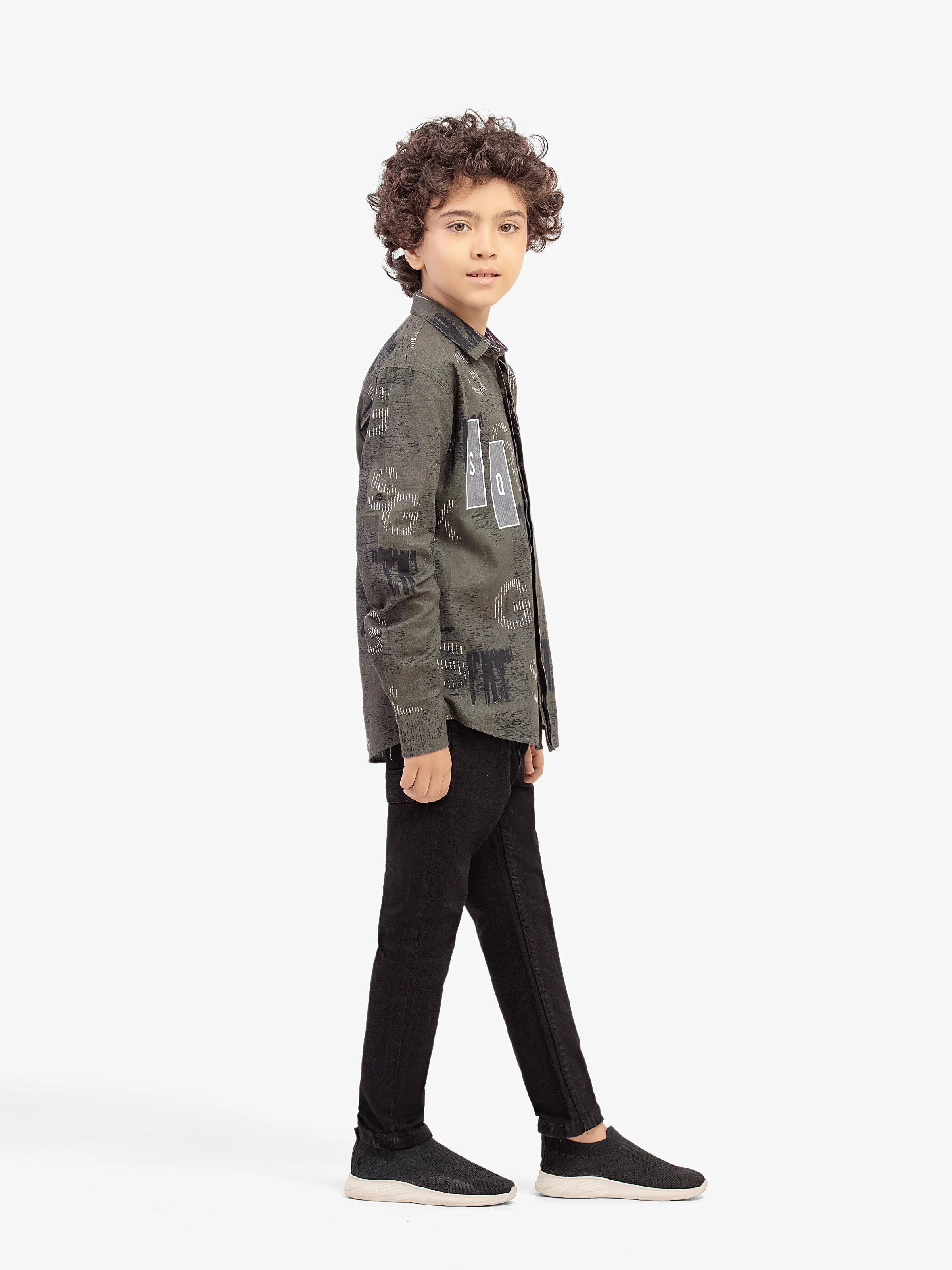 Boy's Dark Green Shirt - EBTS5-27633 - Image 4