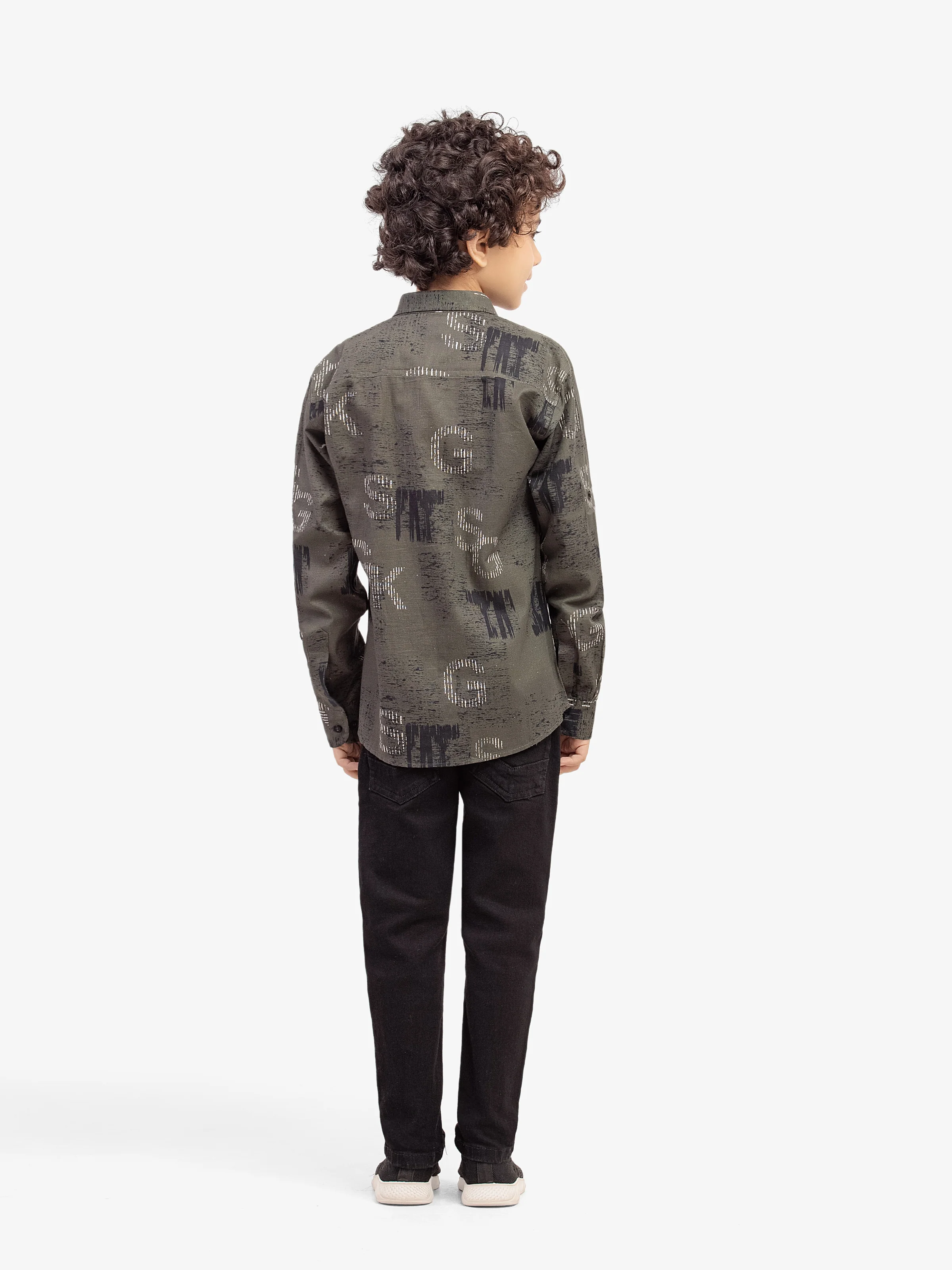 Boy's Dark Green Shirt - EBTS5-27633 - Image 5