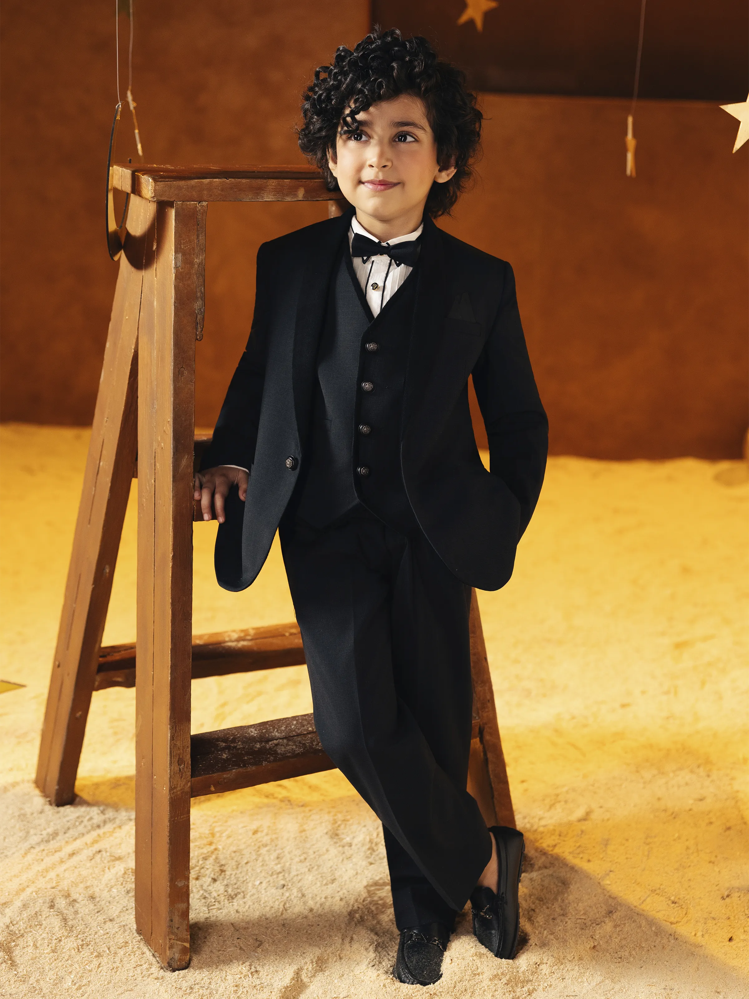 Boy's Dark Grey Shawl Collar Tuxedo Suit - EBTCPC5-4508 - Image 7