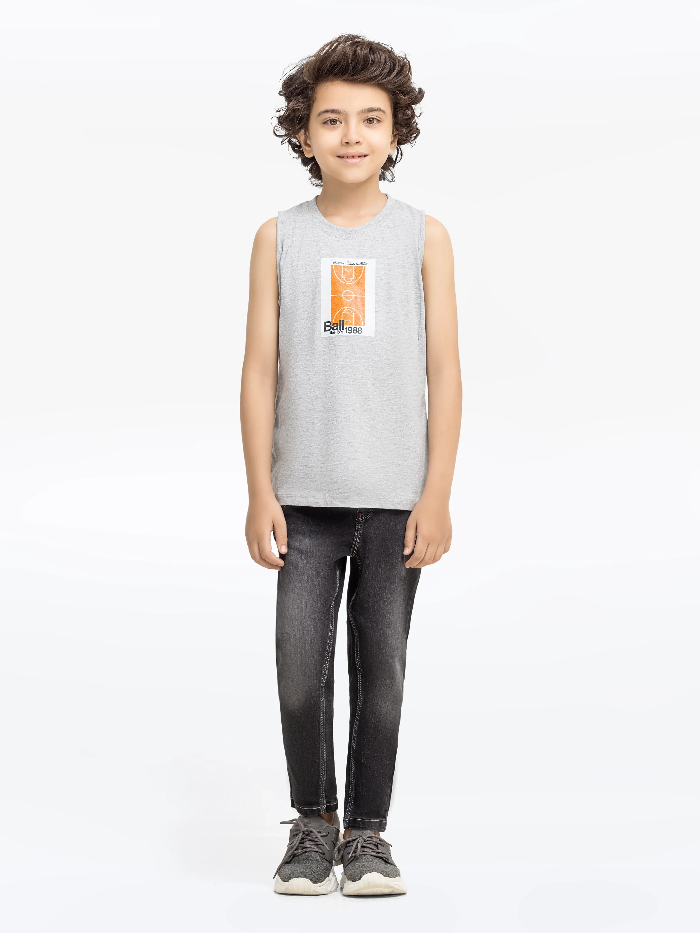 Boy's Dark Grey Denim Pant - EBBDP5-014 - Image 2