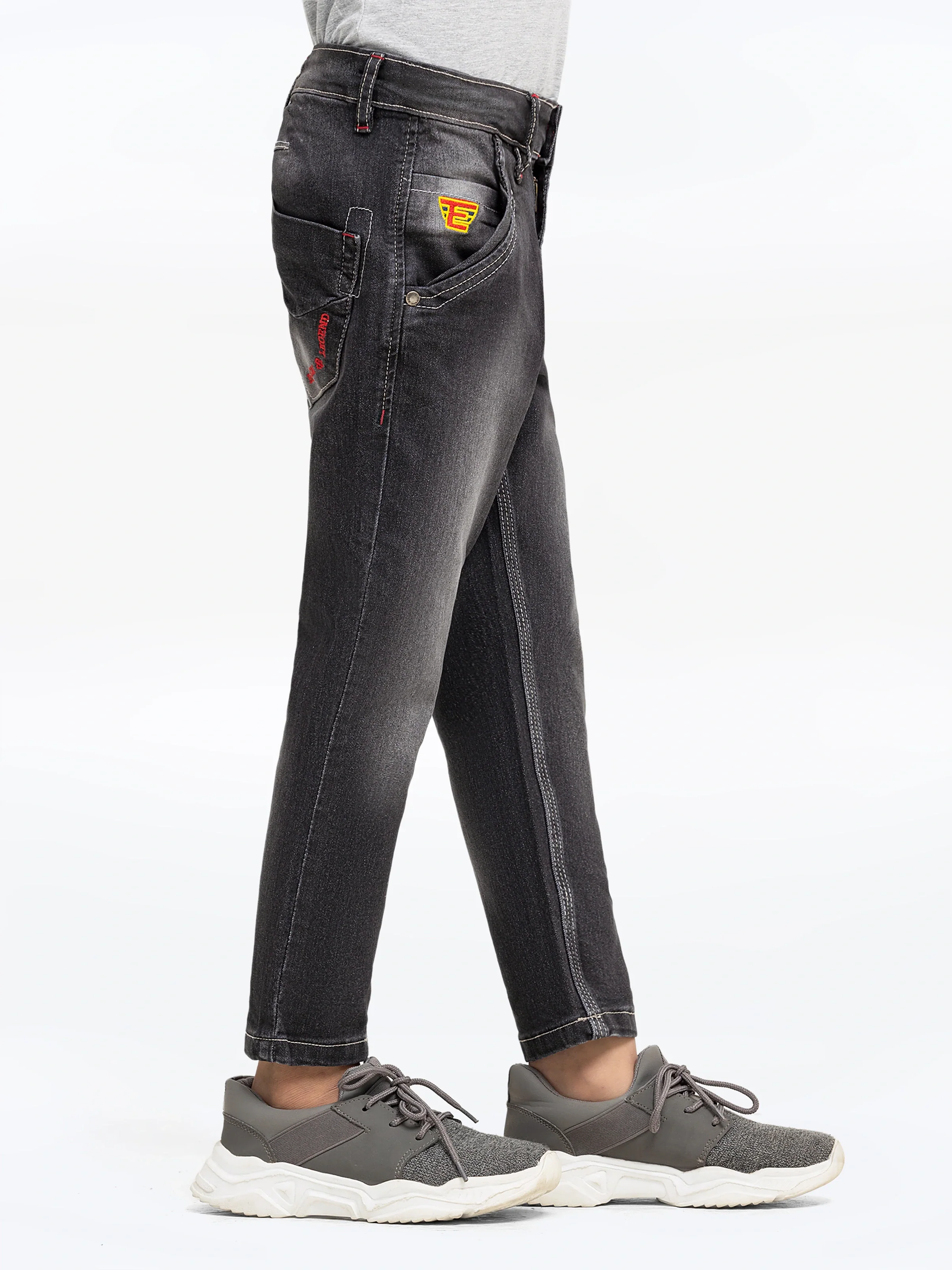 Boy's Dark Grey Denim Pant - EBBDP5-014 - Image 5