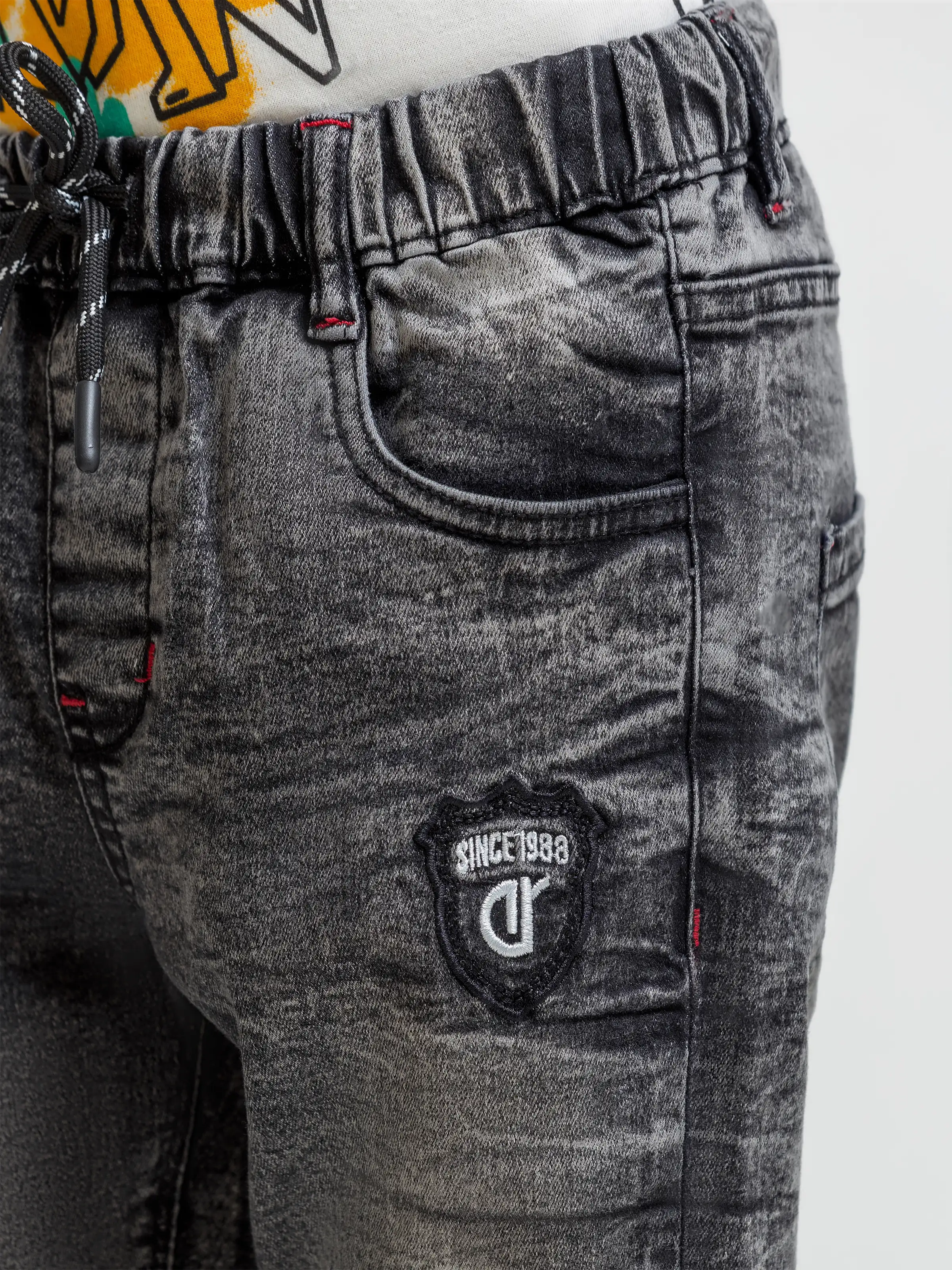 Boy's Dark Grey Denim Pant - EBBDP6-009 - Image 2